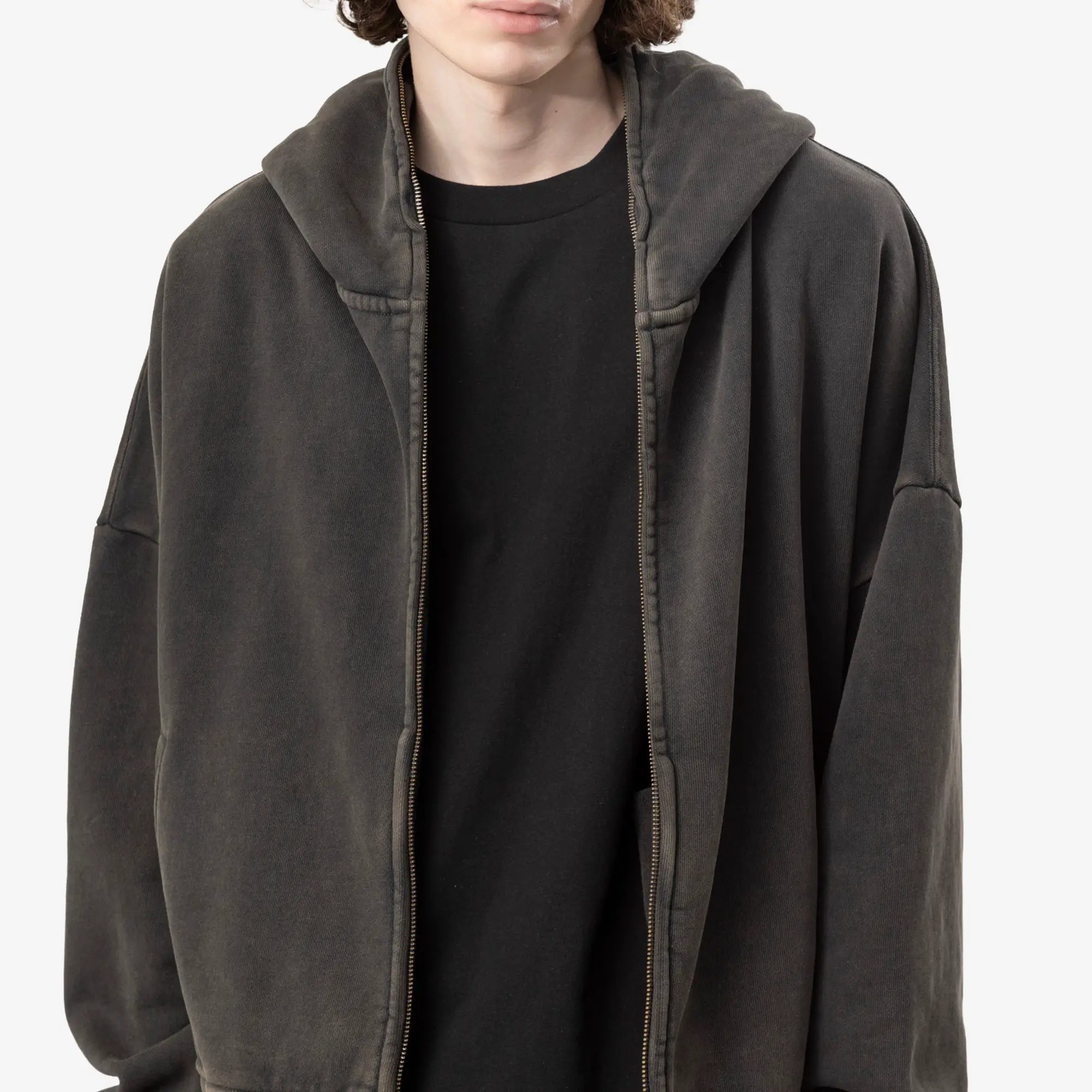 Entire Studios Eternal Zip Hoody Washed Black - 5