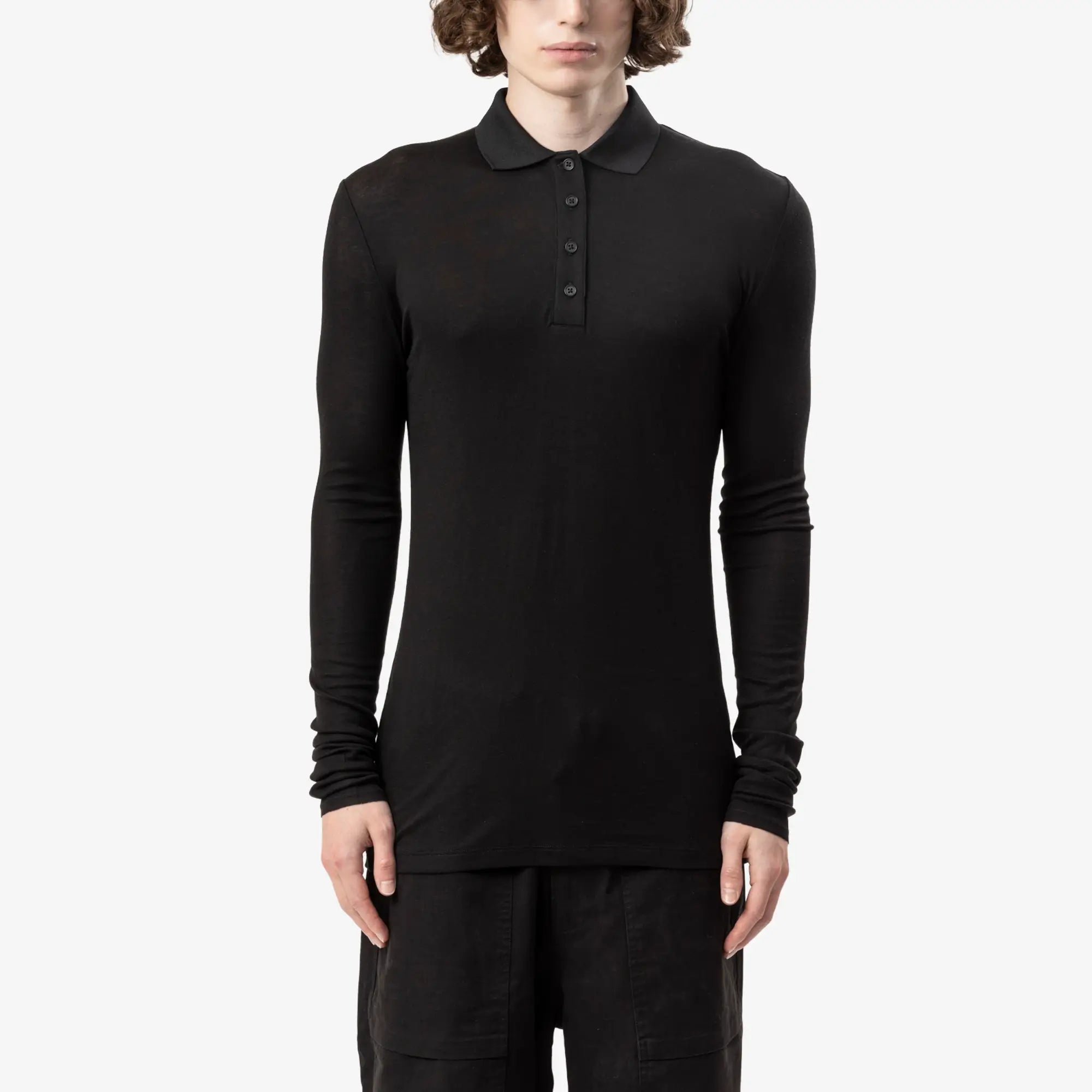 Entire Studios Long Sleeve Polo Black - 1