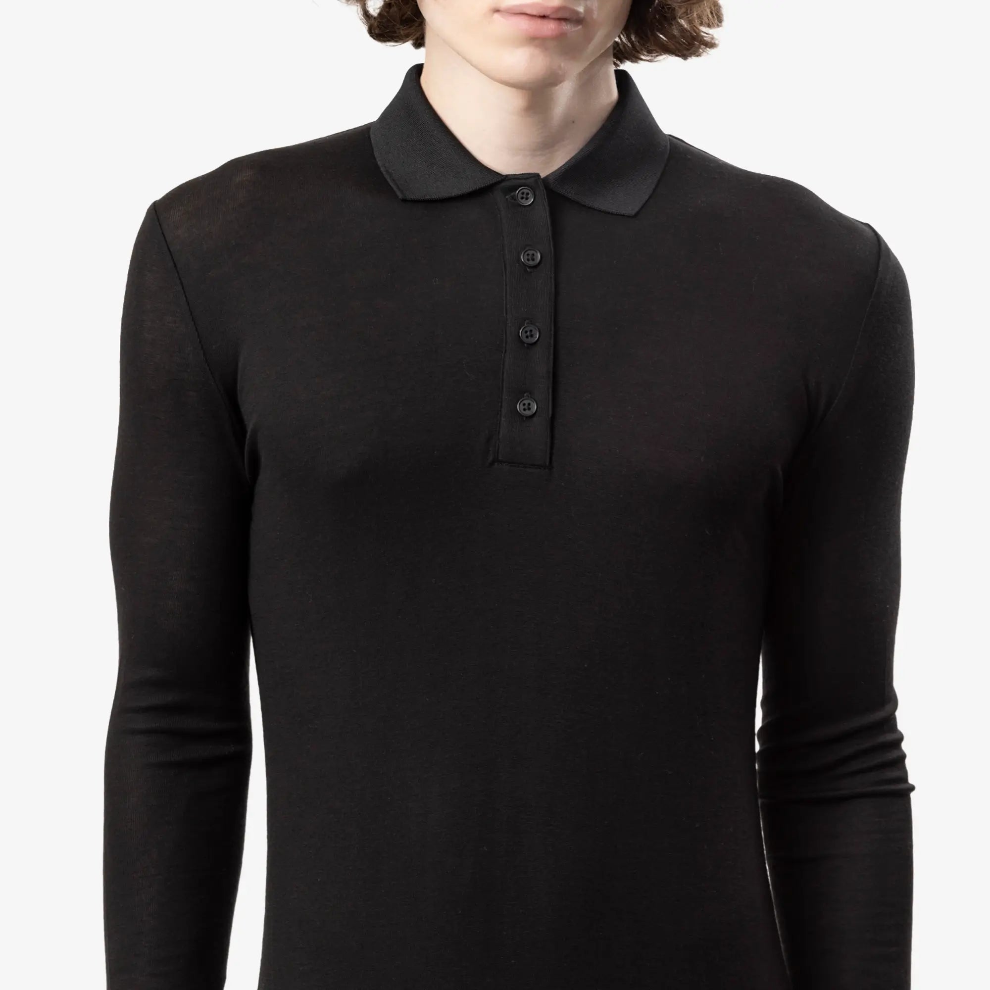 Entire Studios Long Sleeve Polo Black - 5