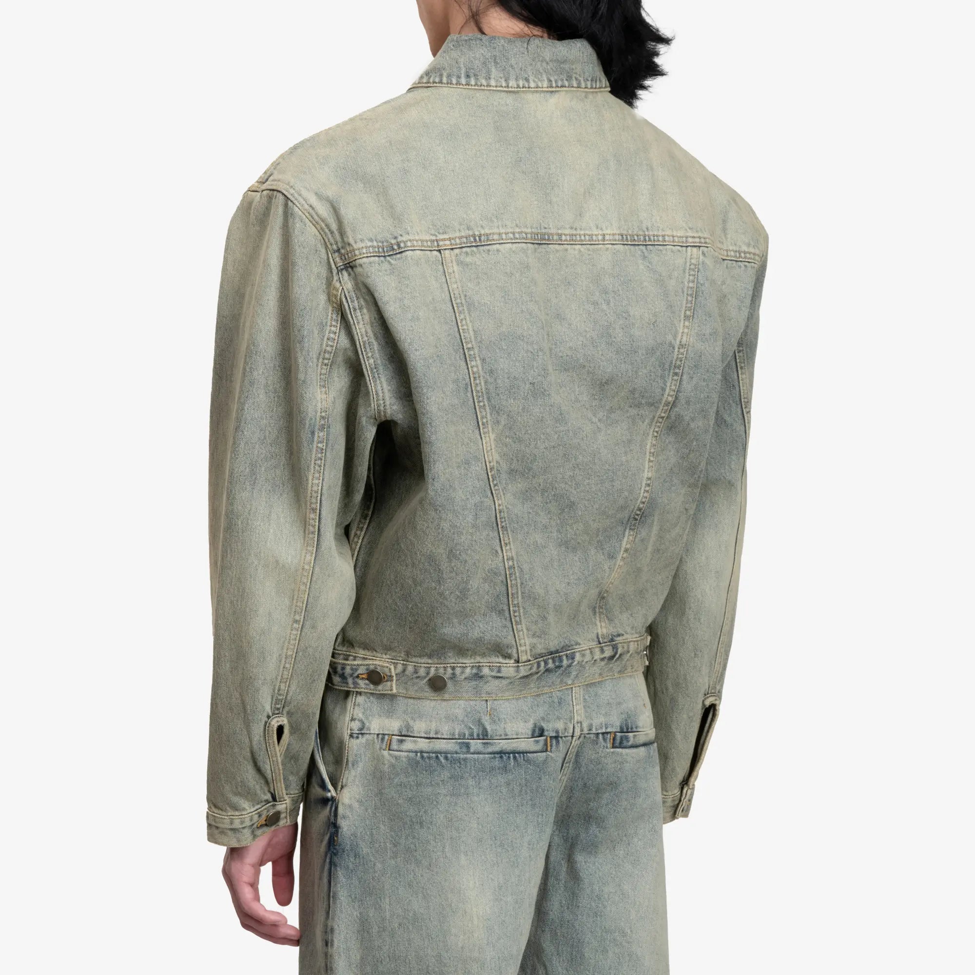 Entire Studios Shrunken Denim Jacket Surface Wave - 4