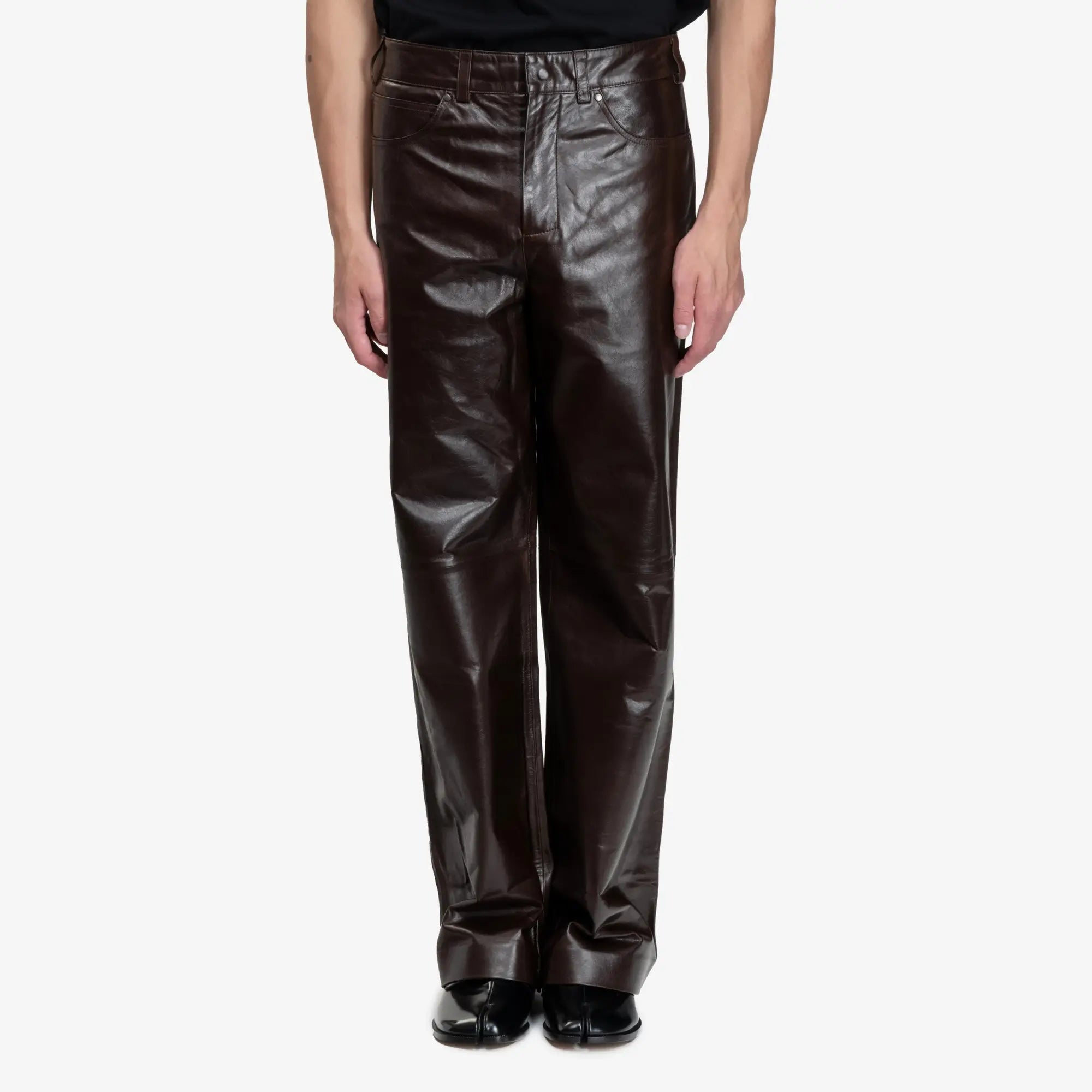 Photo of Entire Studios Unisex Leather Straight Leg Pants - 1