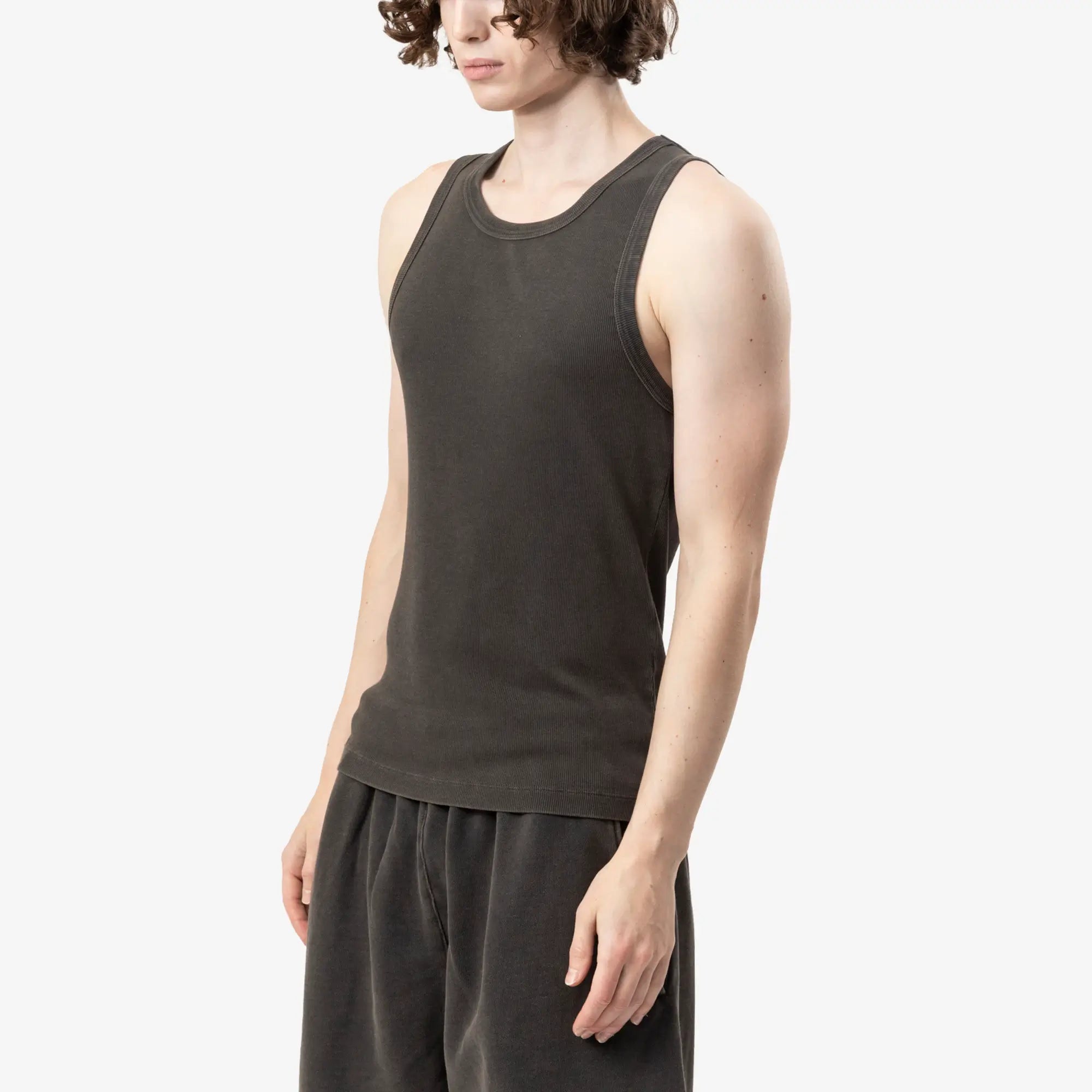 Entire Studios Unisex Rib Tank Top Washed Black - 3