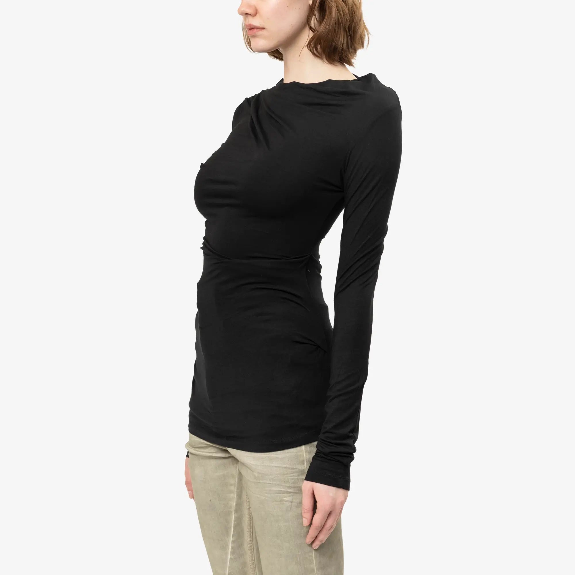 Entire Studios Womens Drape Blouse Black - 3