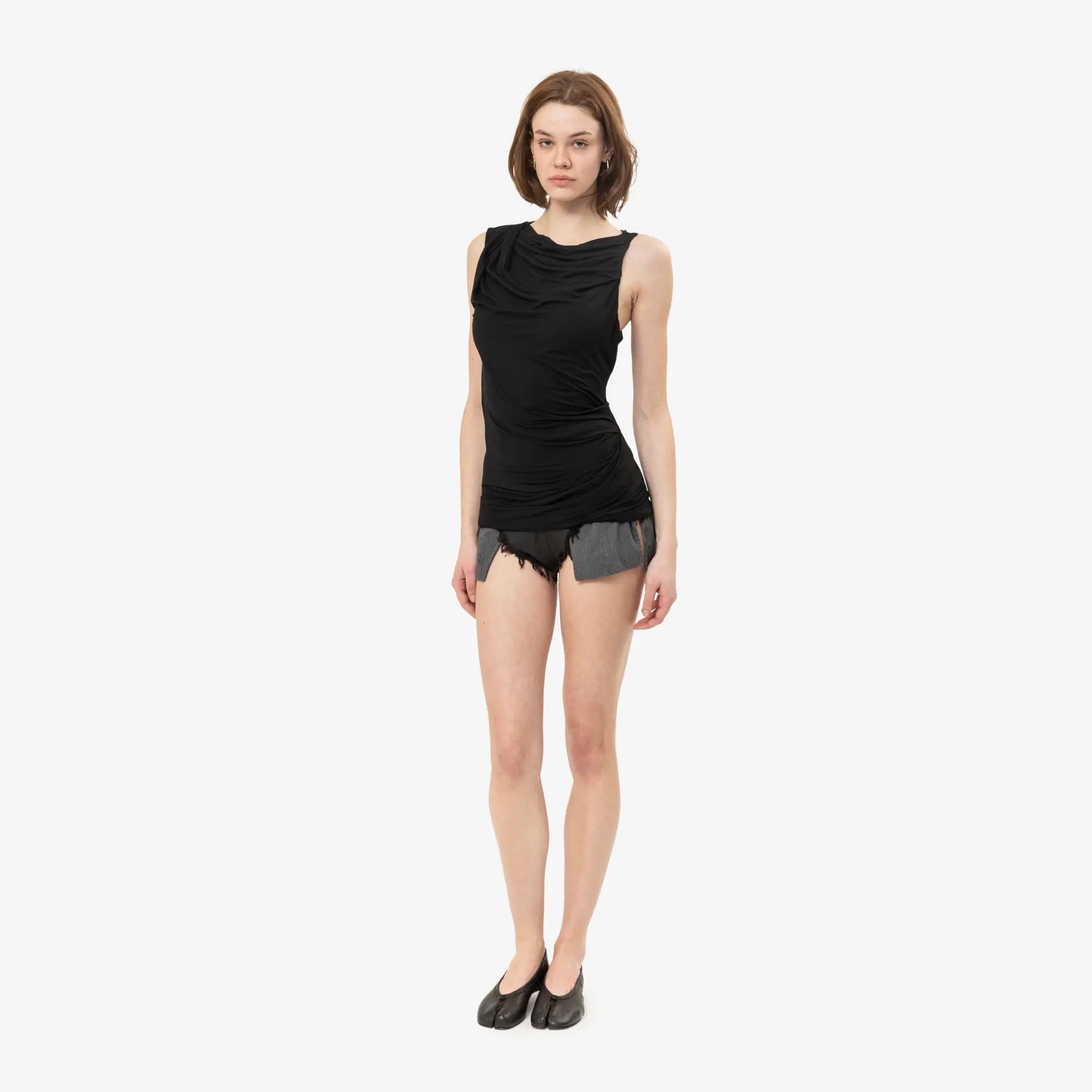 Entire Studios Womens Drape Tank Top Black - 2