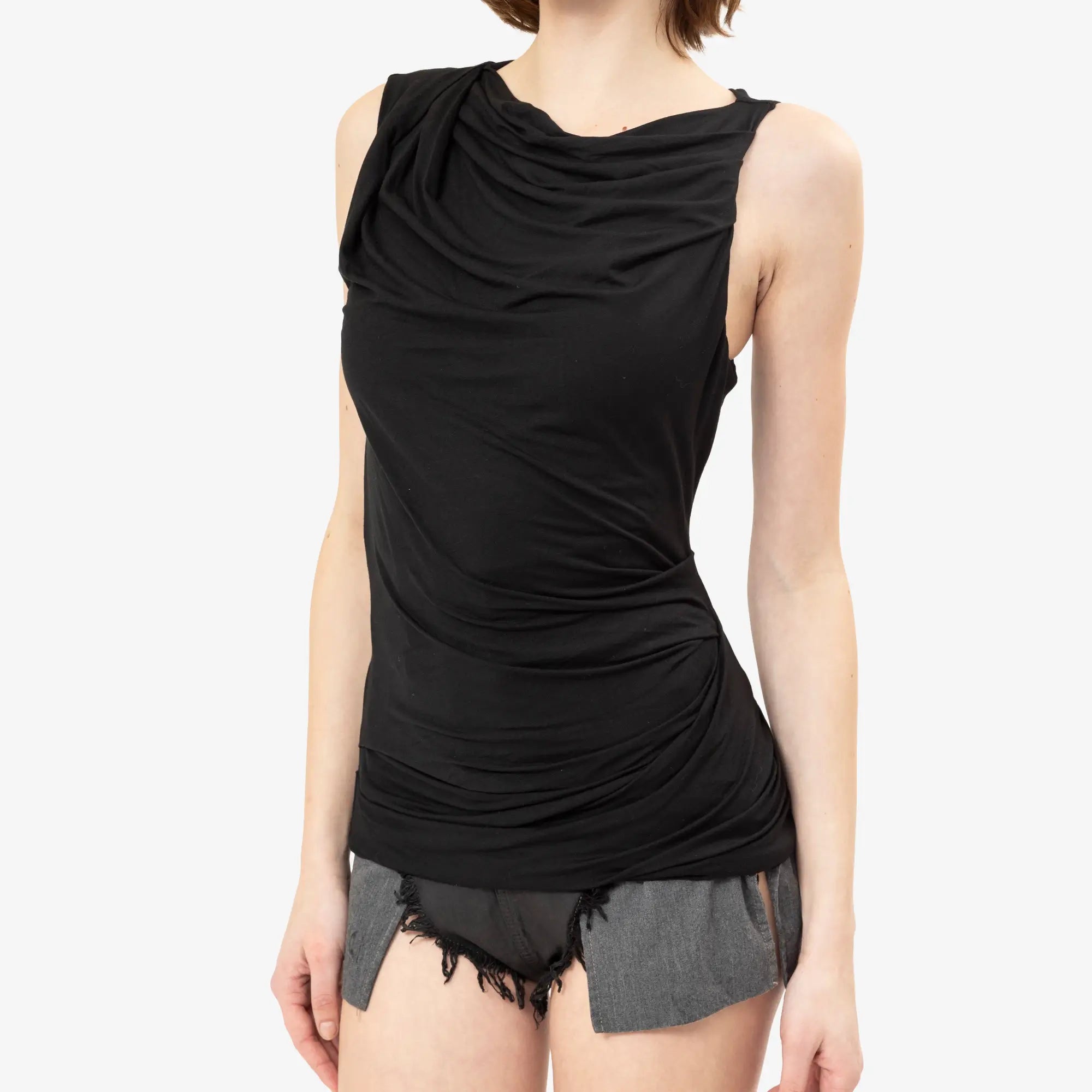 Entire Studios Womens Drape Tank Top Black - 5