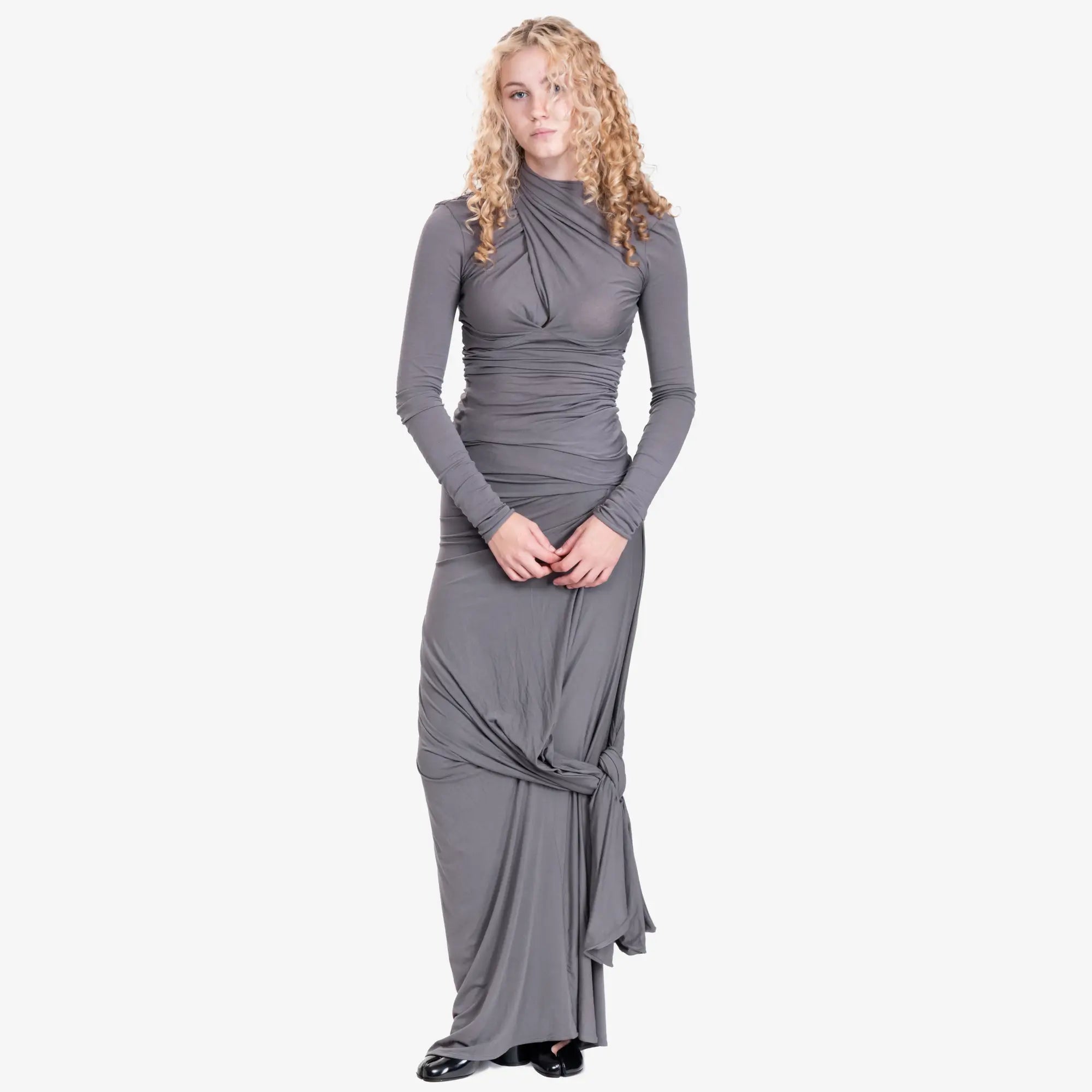 Entire Studios Womens Lumiere Scarf Skirt Deep Grey - 2