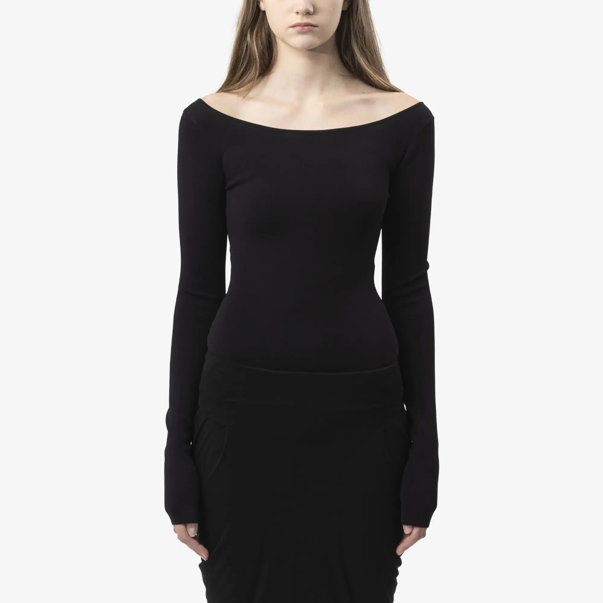 Entire Studios Womens Scoop Neck Bodysuit Black - 3