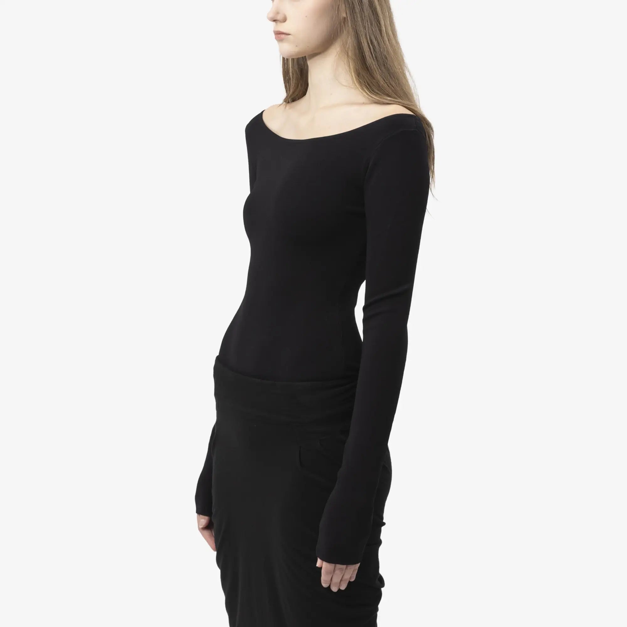 Entire Studios Womens Scoop Neck Bodysuit Black - 4