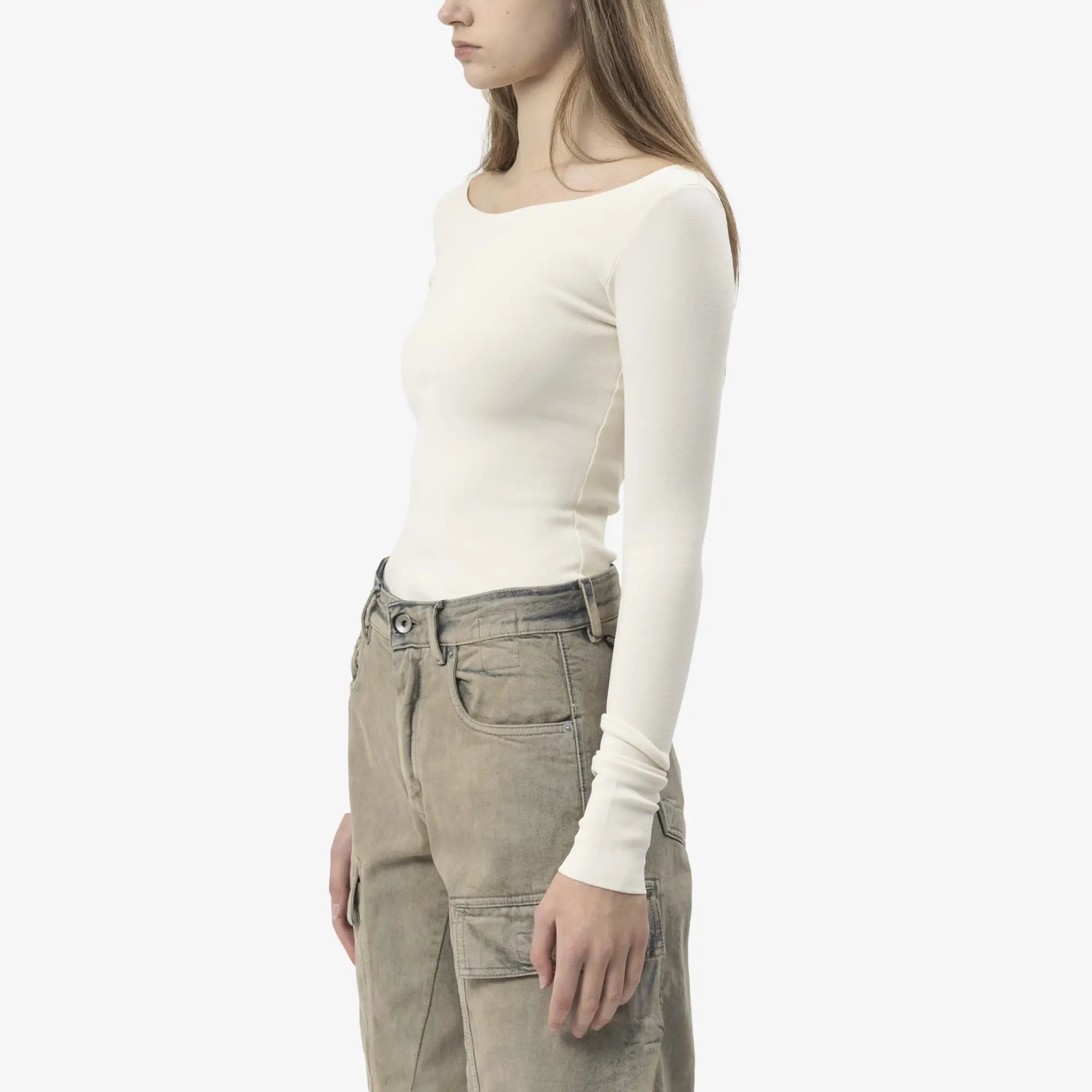 Entire Studios Womens Scoop Neck Bodysuit Off White - 4