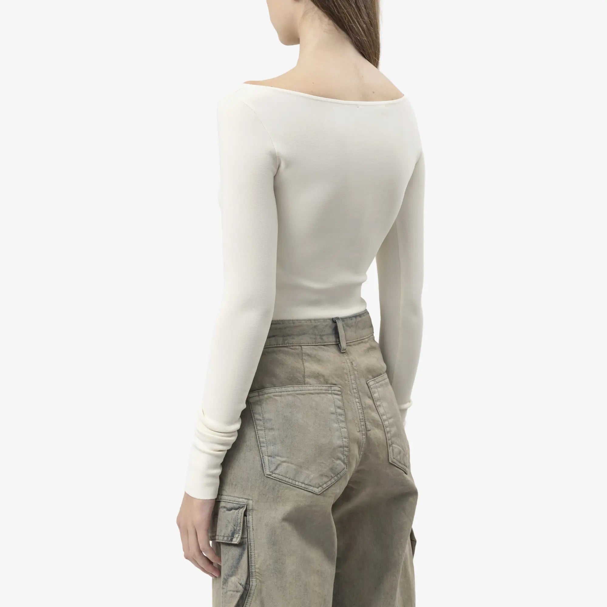 Entire Studios Womens Scoop Neck Bodysuit Off White - 5