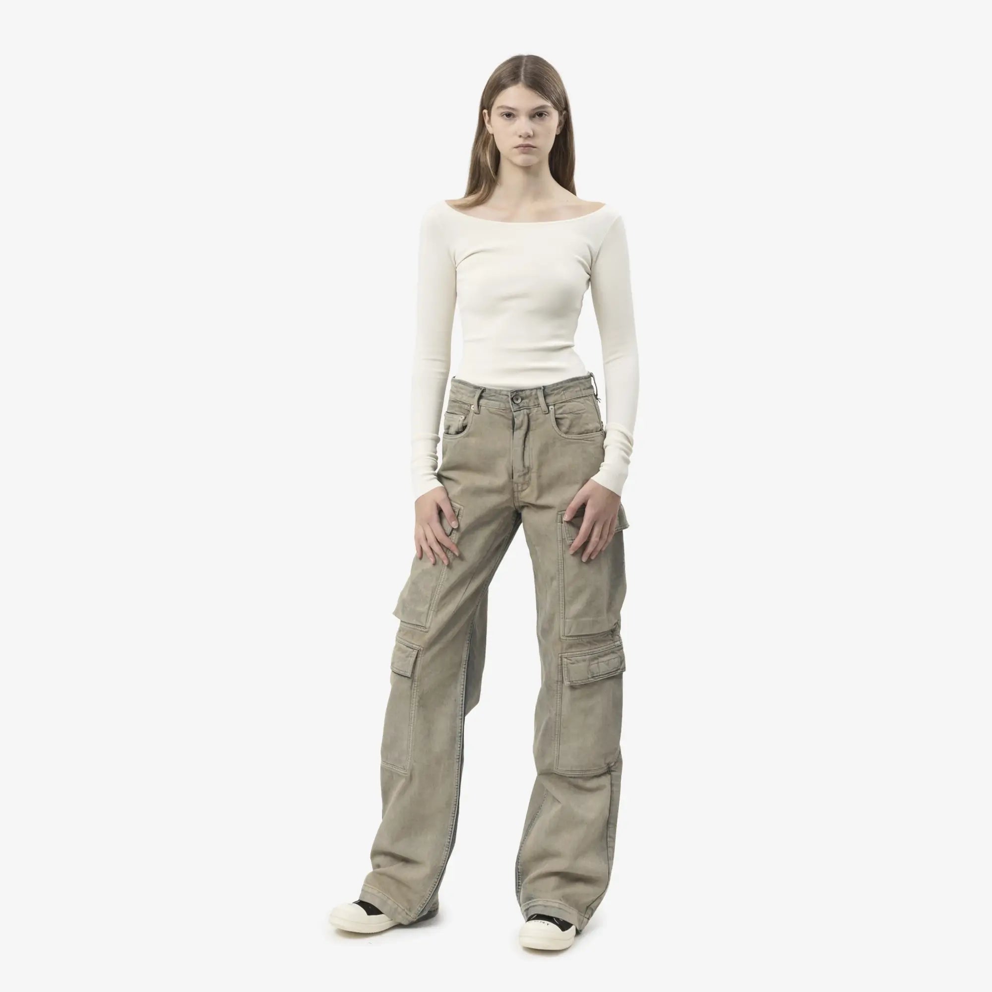 Entire Studios Womens Scoop Neck Bodysuit Off White - 2