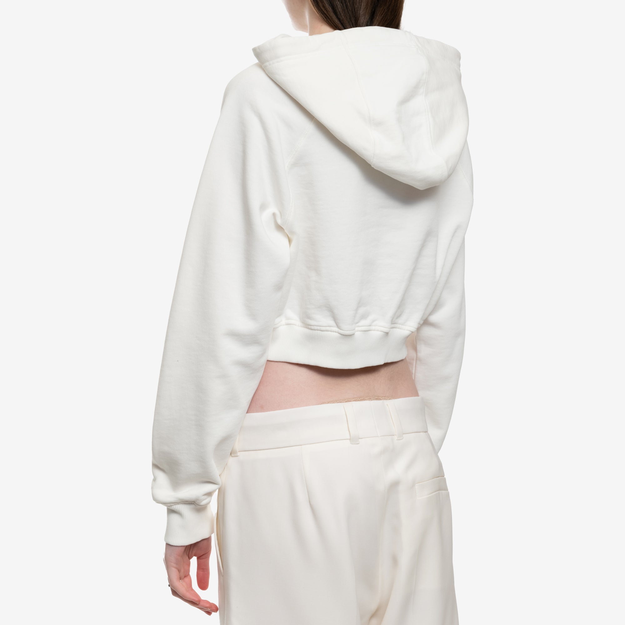 Casablanca Womens Jeu de Tennis Cropped Hoody Off white - 4