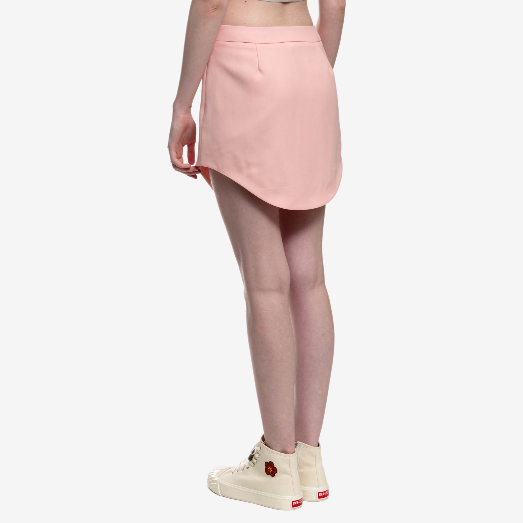 Casablanca Womens Wool Gaberdine Mini Skirt Pink - 4