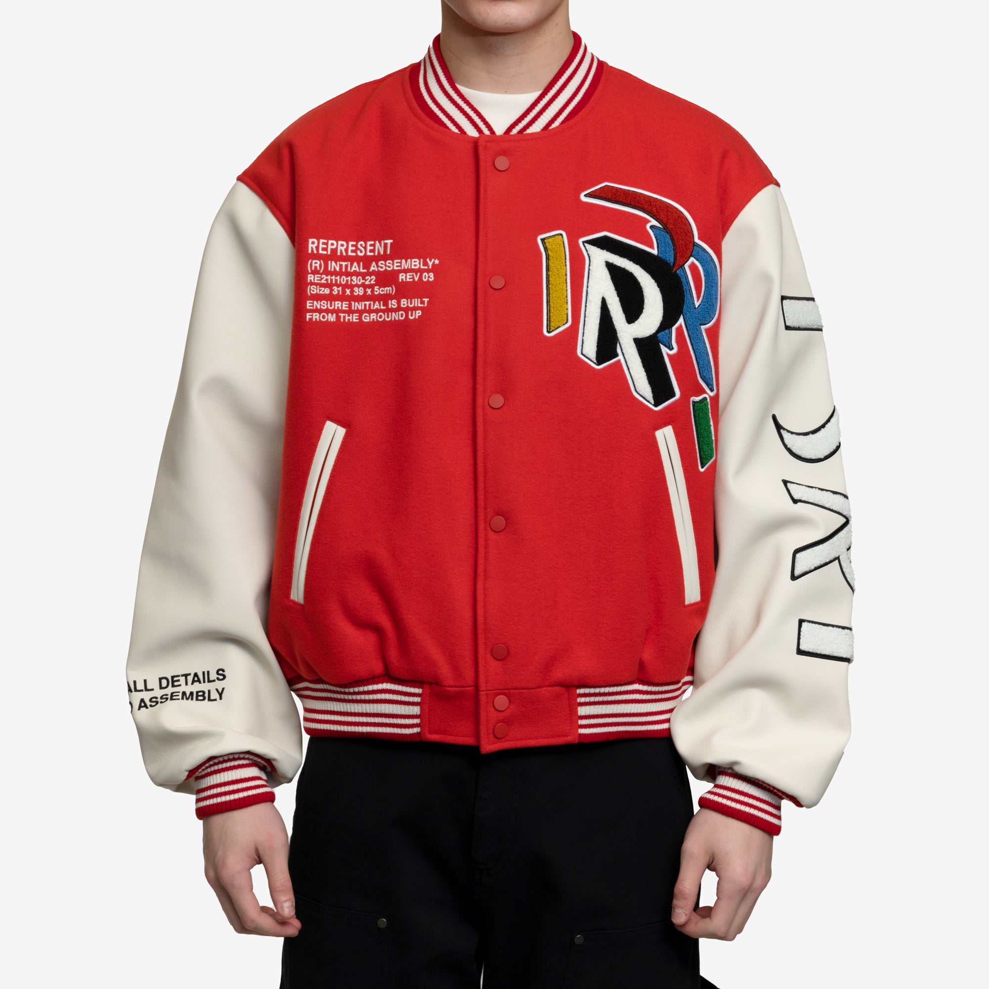 Represent Initial Varsity Jacket Burnt Red - 1