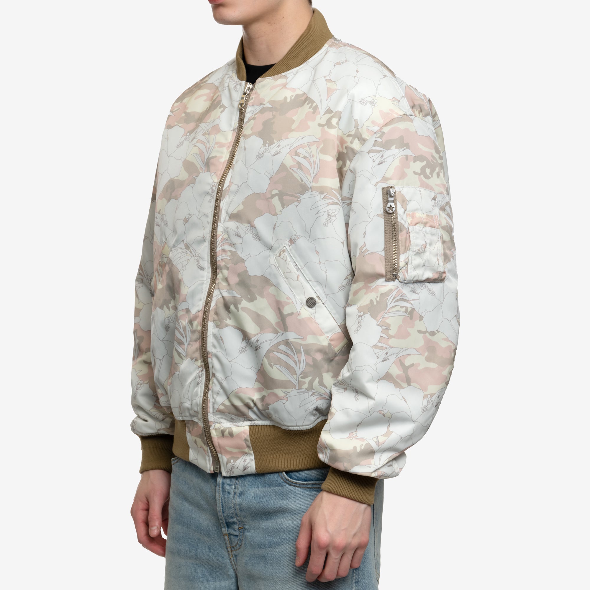 Phenomenon Flower Camo Bomber Jacket Soft Pink - 3