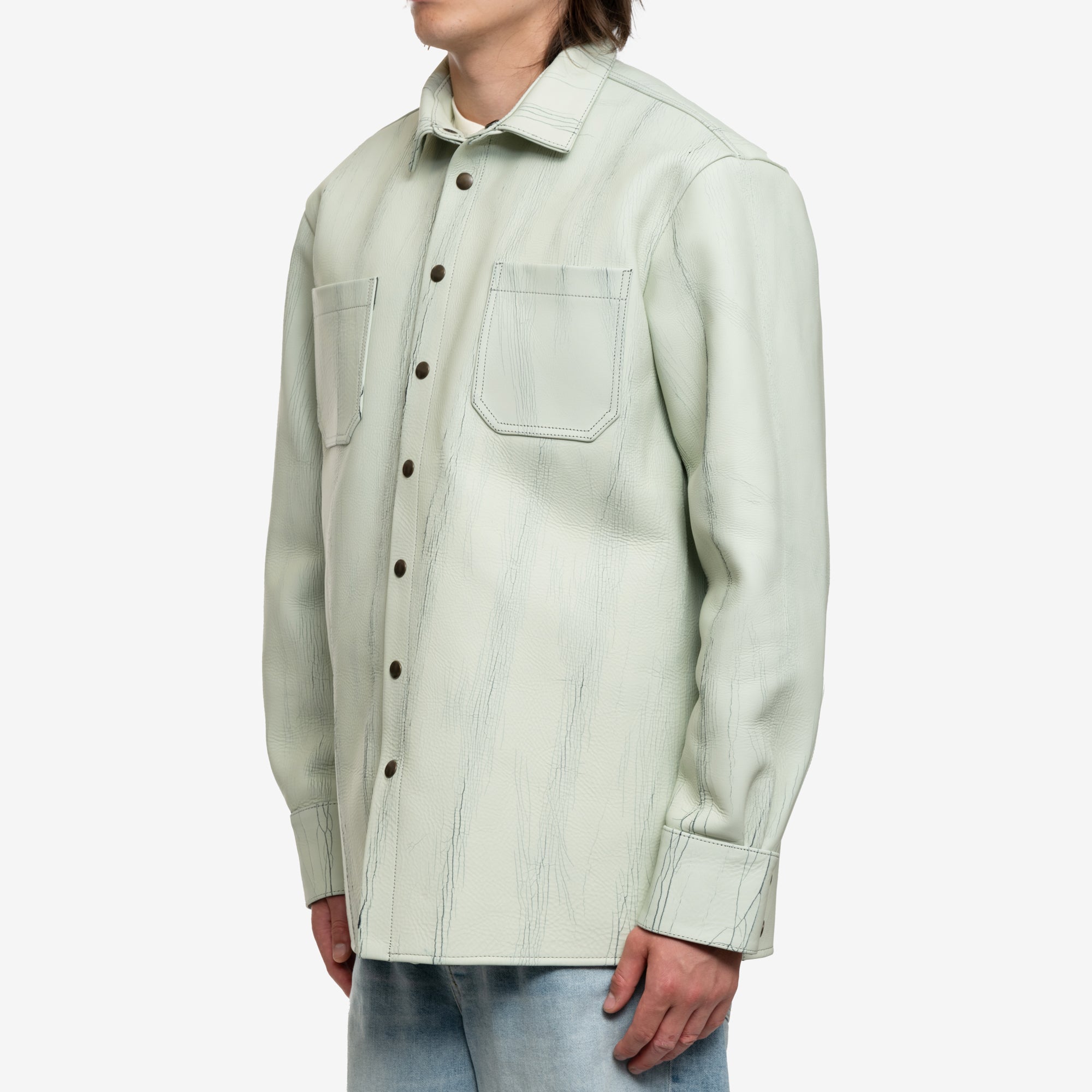 BOTTER Cracked Leather Shirt Mint - 3