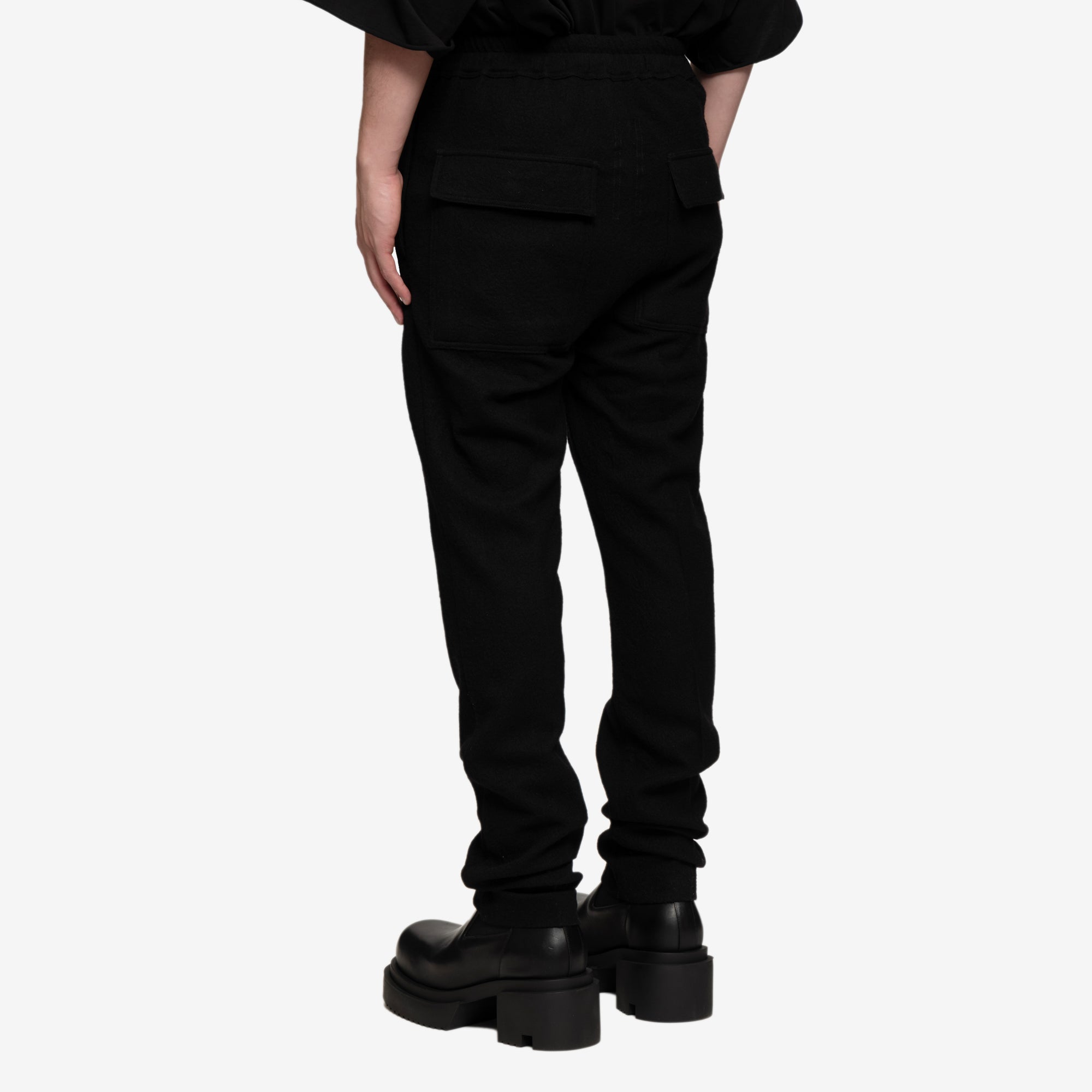 Rick Owens Drawstring Slim Long Pants Black - 4