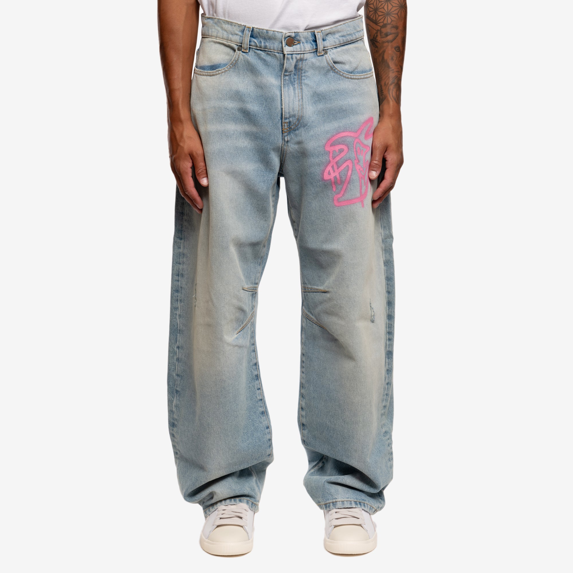 Palm Angels Hunter Carrot Denim Pants Light Blue - 1
