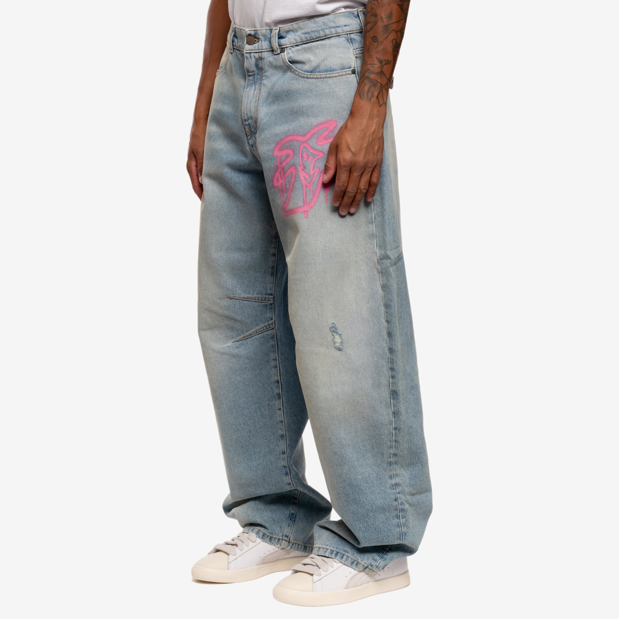 Palm Angels Hunter Carrot Denim Pants Light Blue - 3