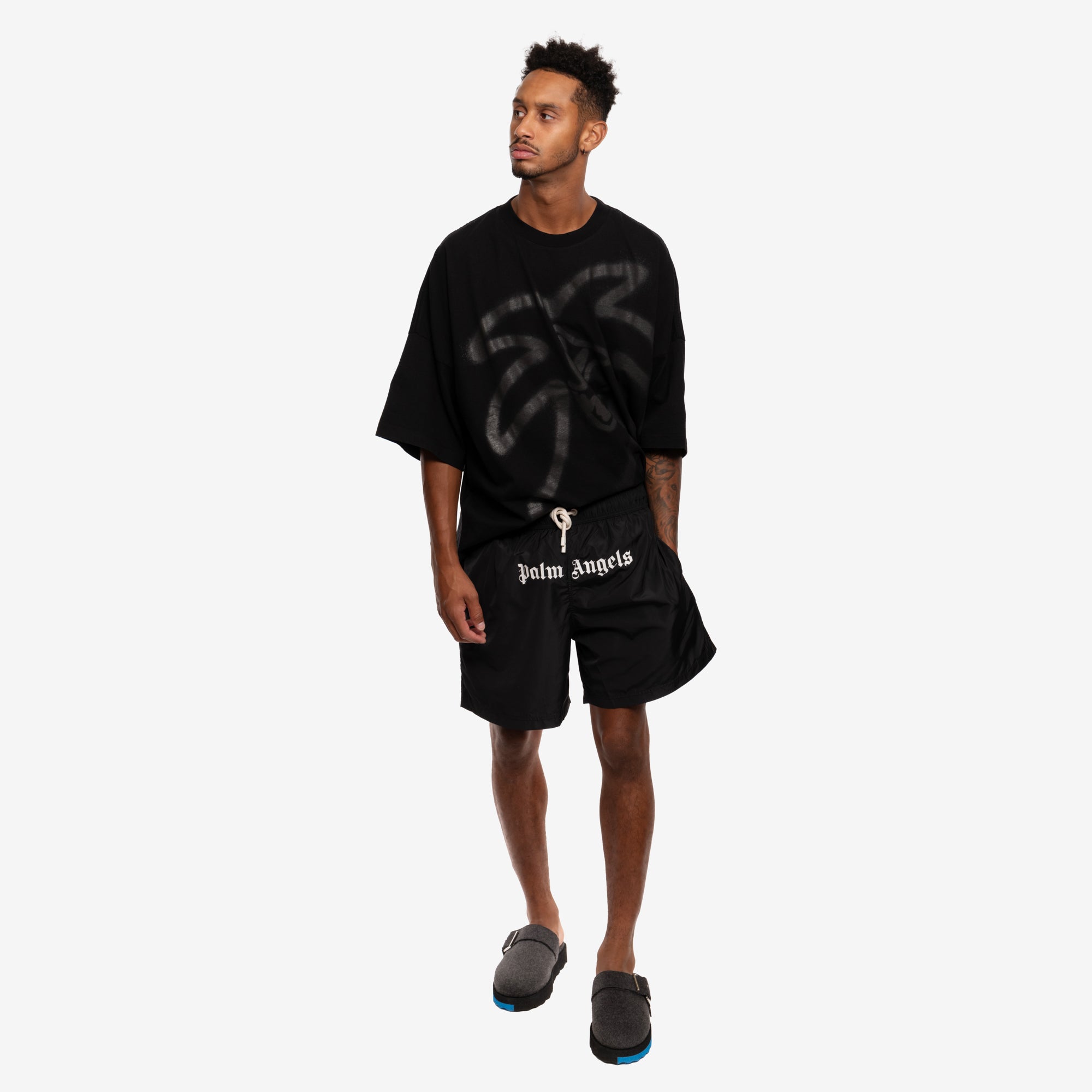 Palm Angels Spray Hunter Loose T-Shirt Black - 2