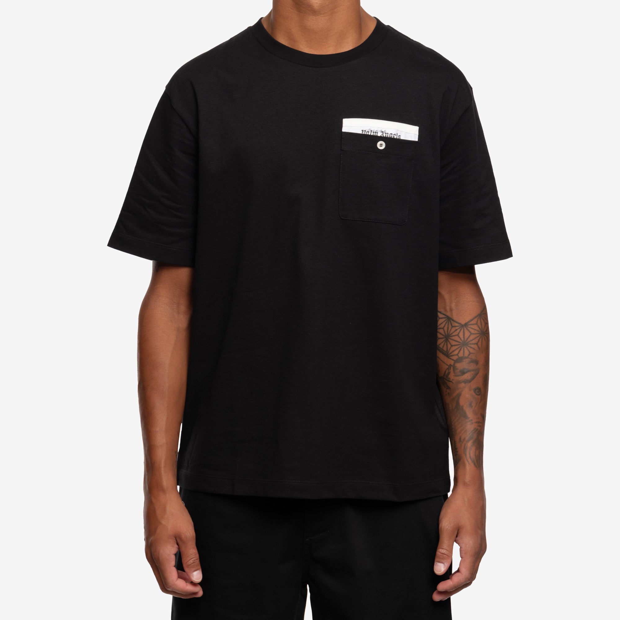 Palm Angels Sartorial Tape Pocket T-Shirt Black - 1