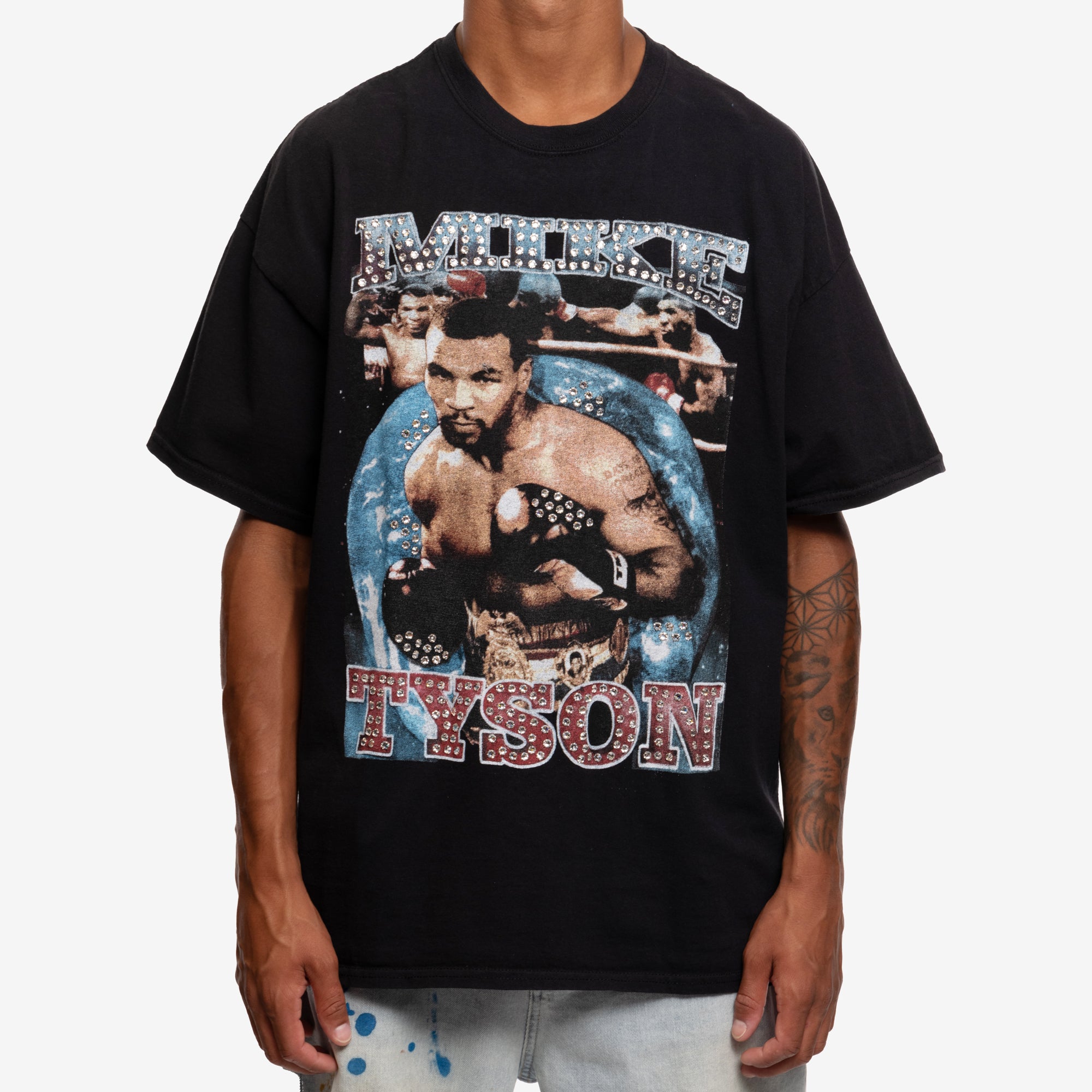 Dom Rebel Mike Tyson Vintage Crystal T-Shirt Black - 1