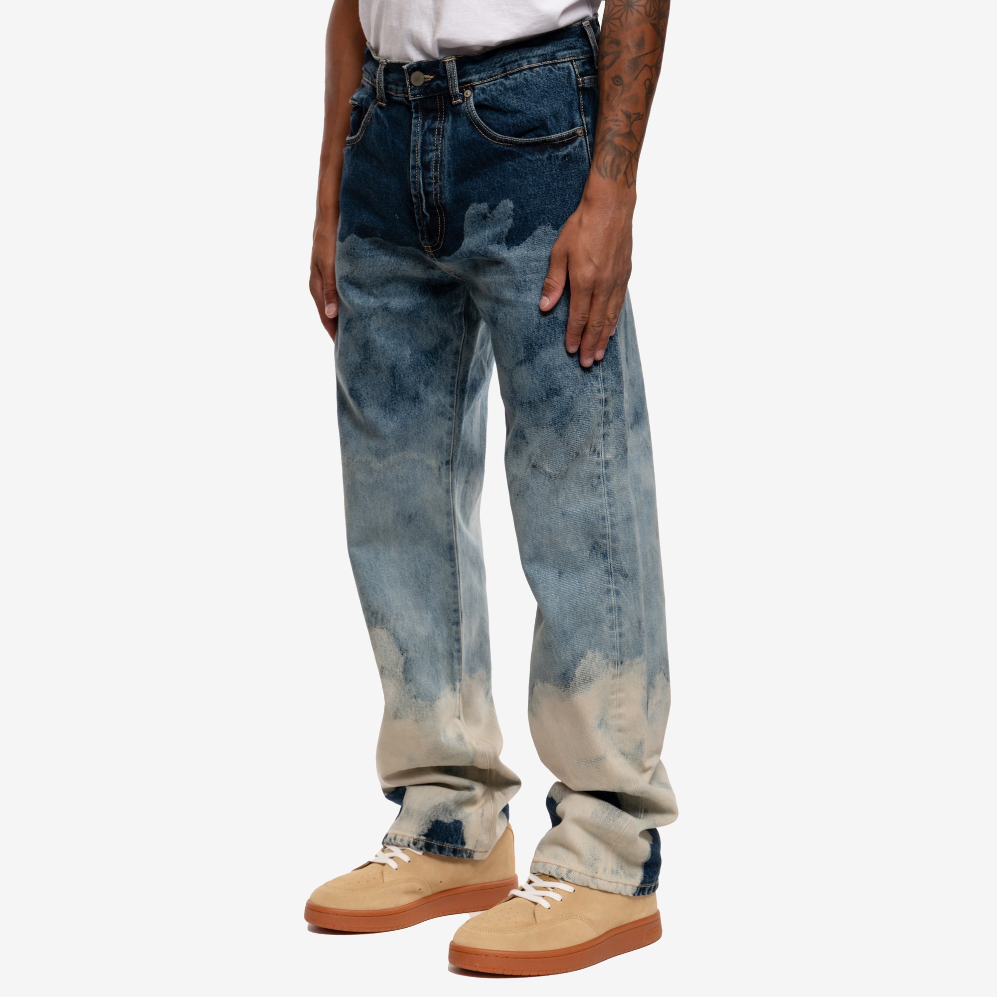 Palm Angels Cloud Wash Loose Jeans Light Blue - 3
