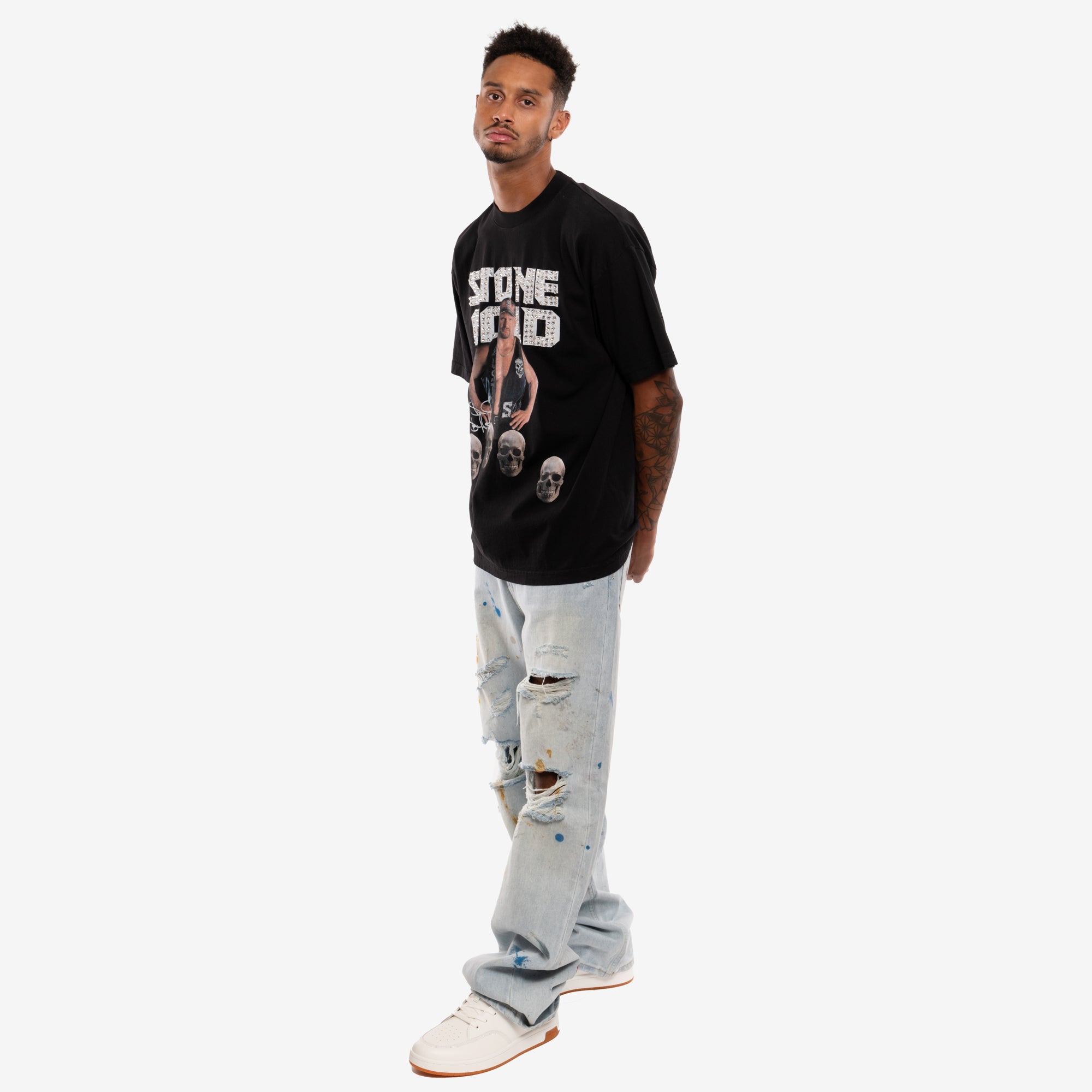 Dom Rebel Stone Cold Vintage Crystal T-Shirt Black - 2