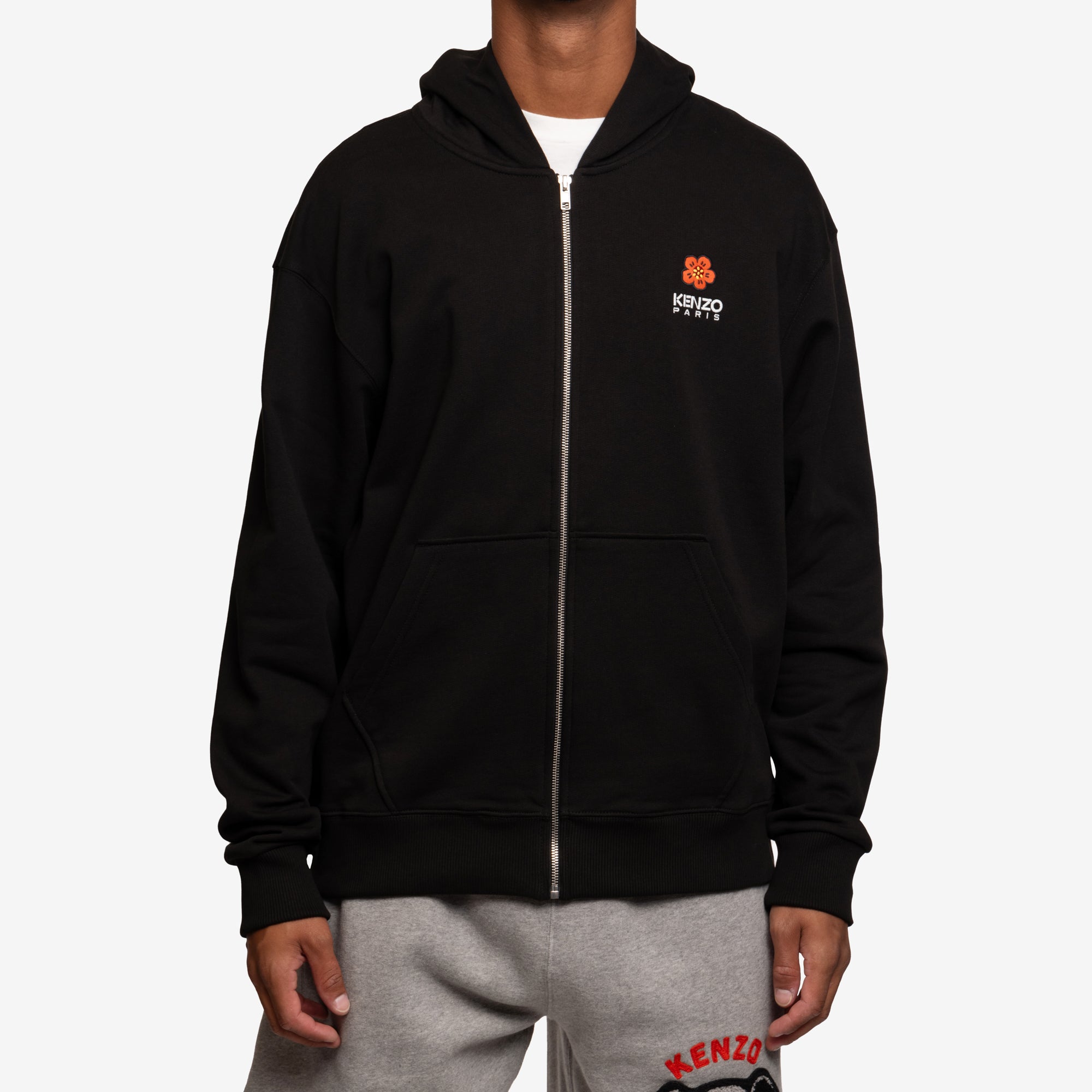 Kenzo Boke Flower Crest Zip Hoody Black - 1