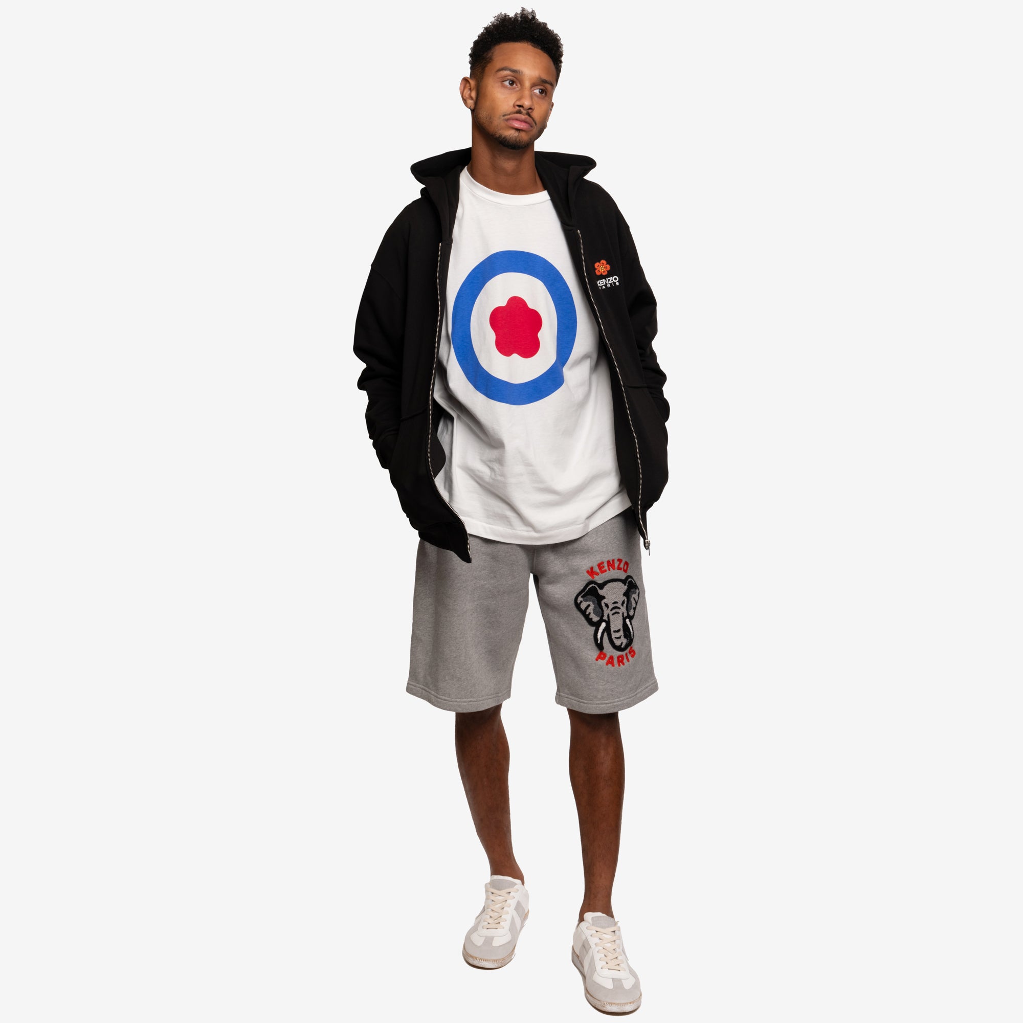 Kenzo Boke Flower Crest Zip Hoody Black - 2