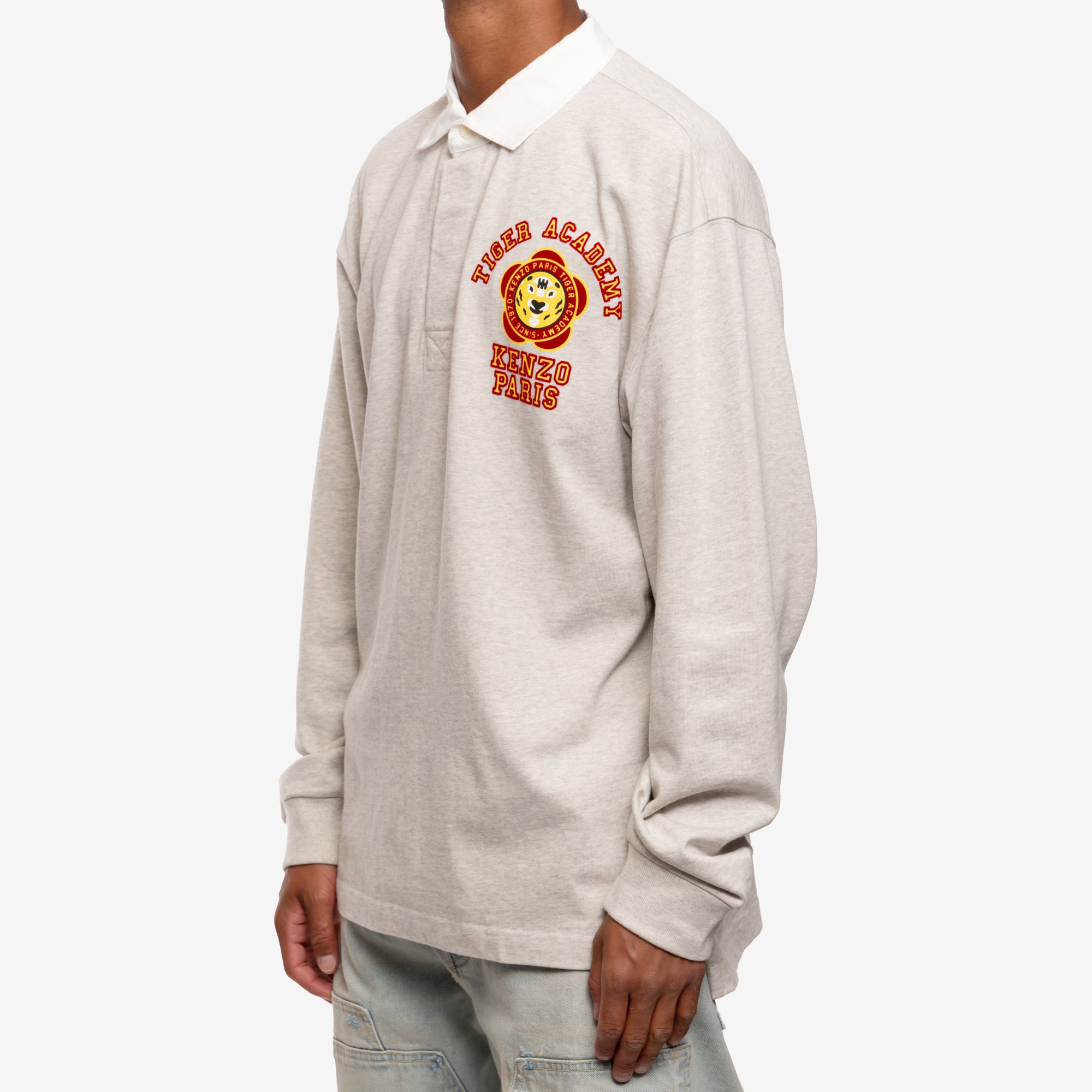 Kenzo Tiger Academy Rugby Polo Pale Grey - 3