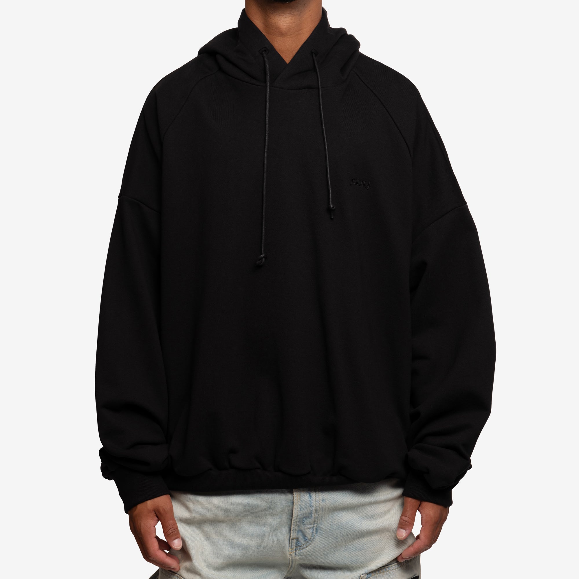 Juun.J Oversize Cotton Hoody Black - 1