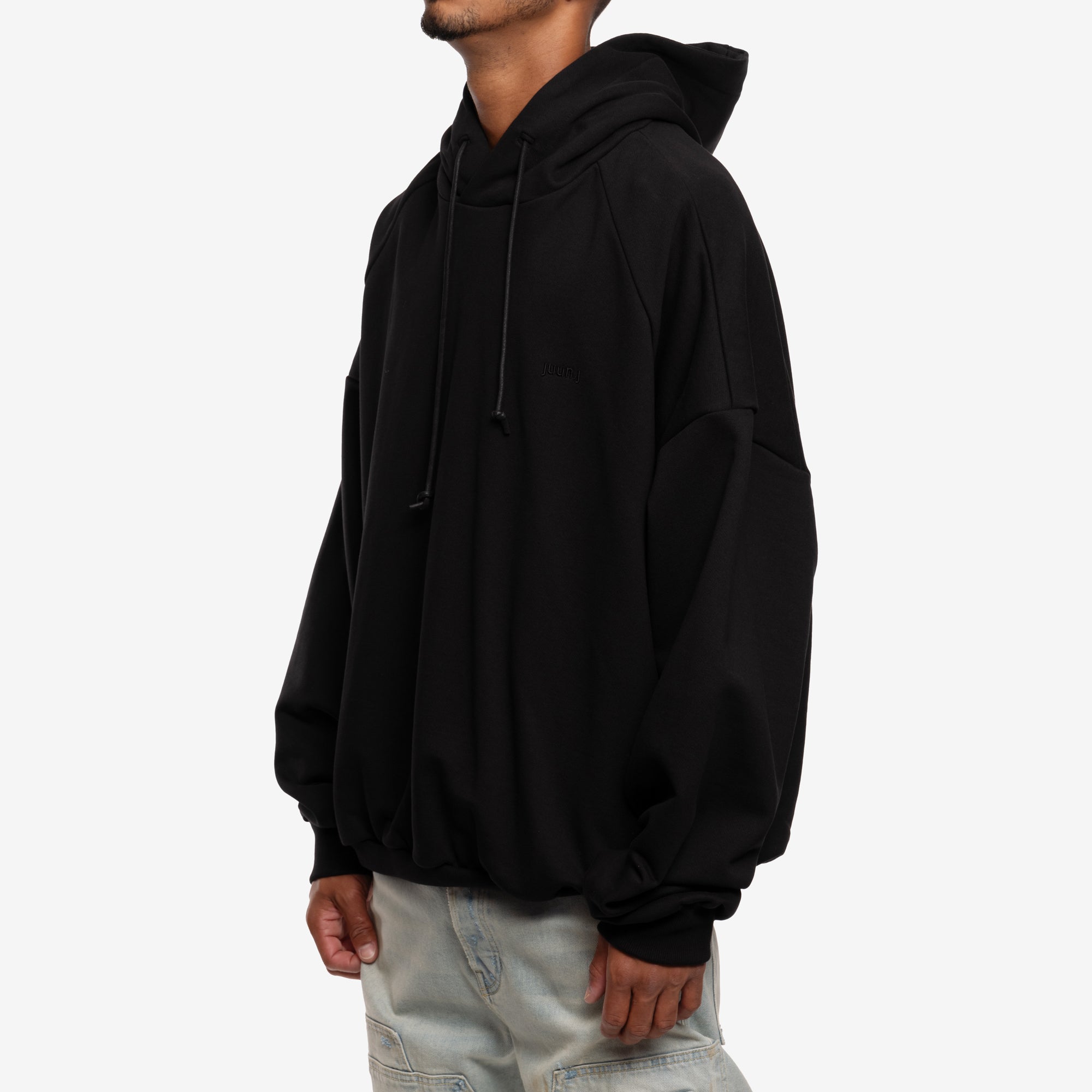 Juun.J Oversize Cotton Hoody Black - 4