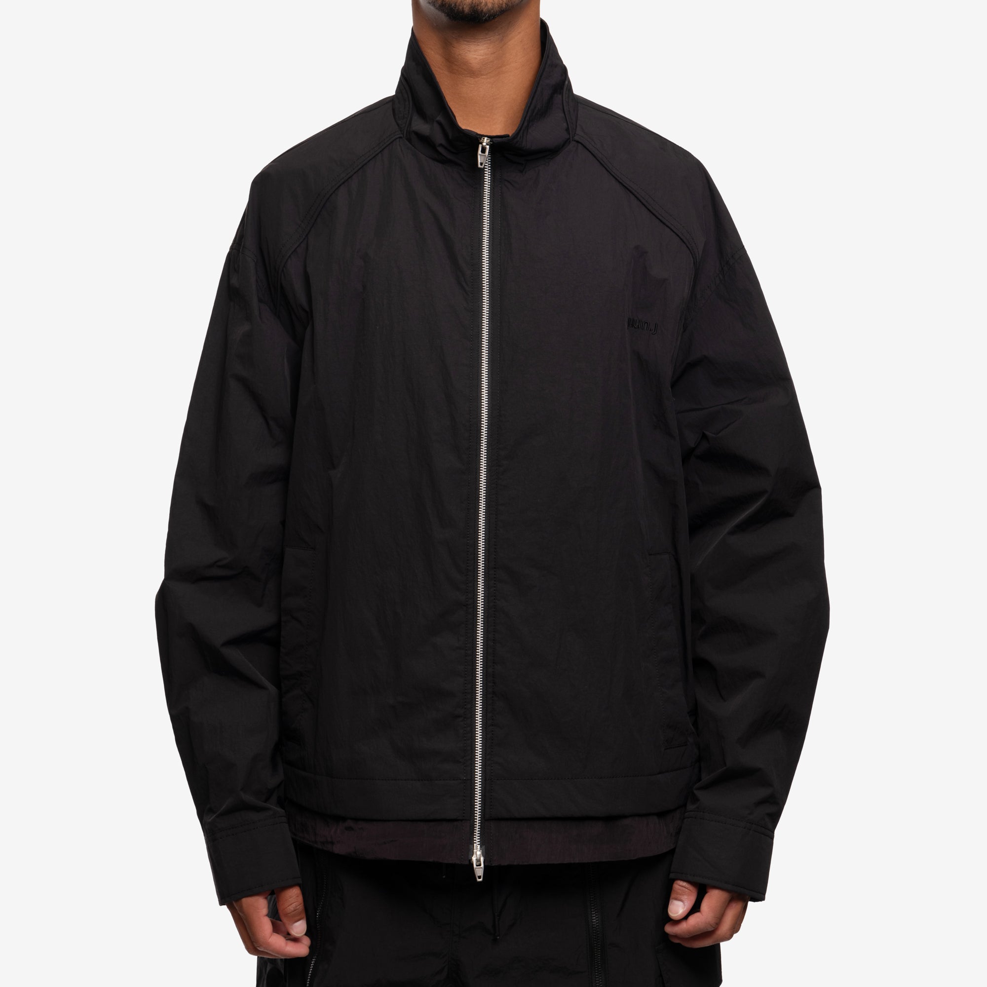 Juun.J Side Zip Detail Zip Up Shirt Black - 1