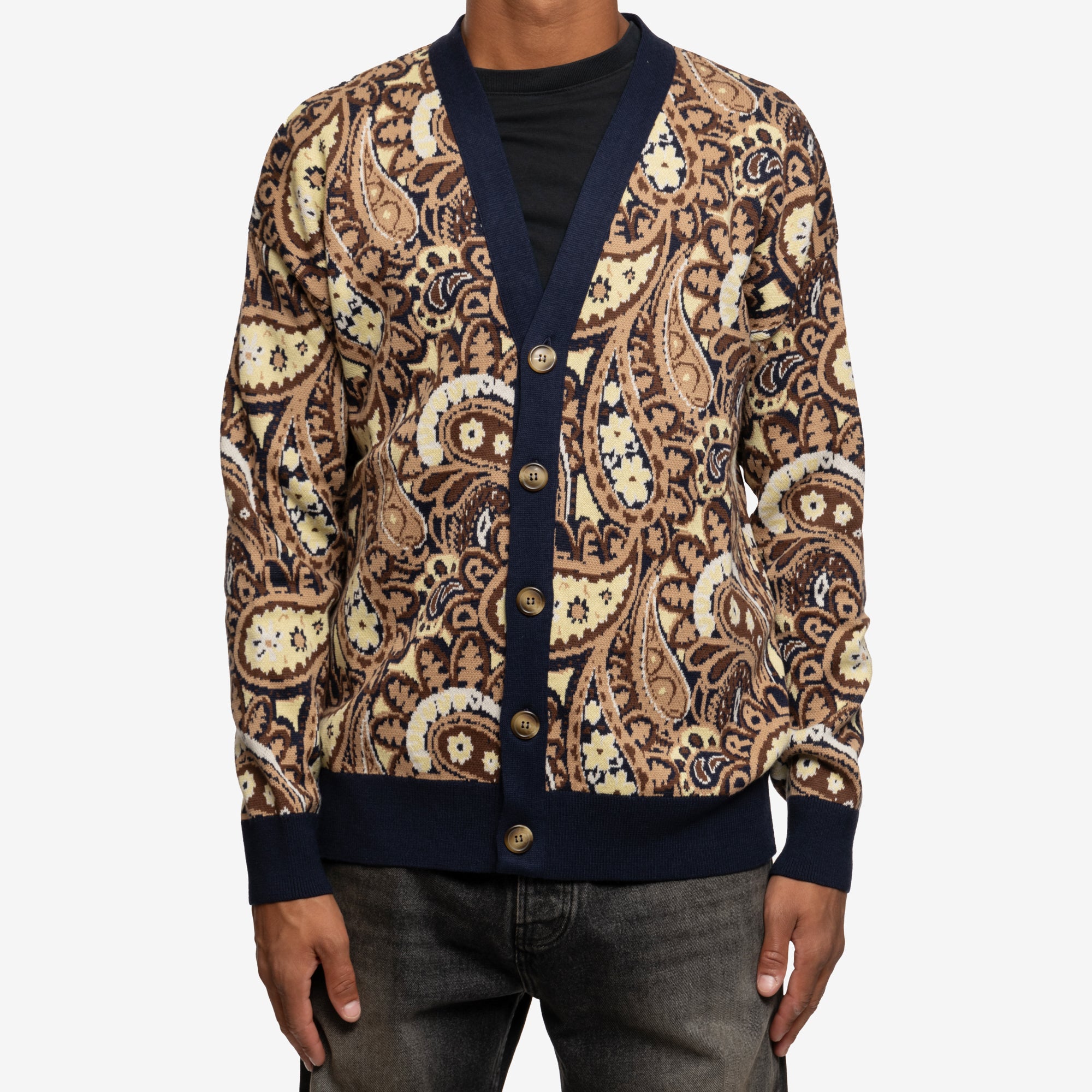 Drôle de Monsieur Le Cardigan Paisley Navy - 1