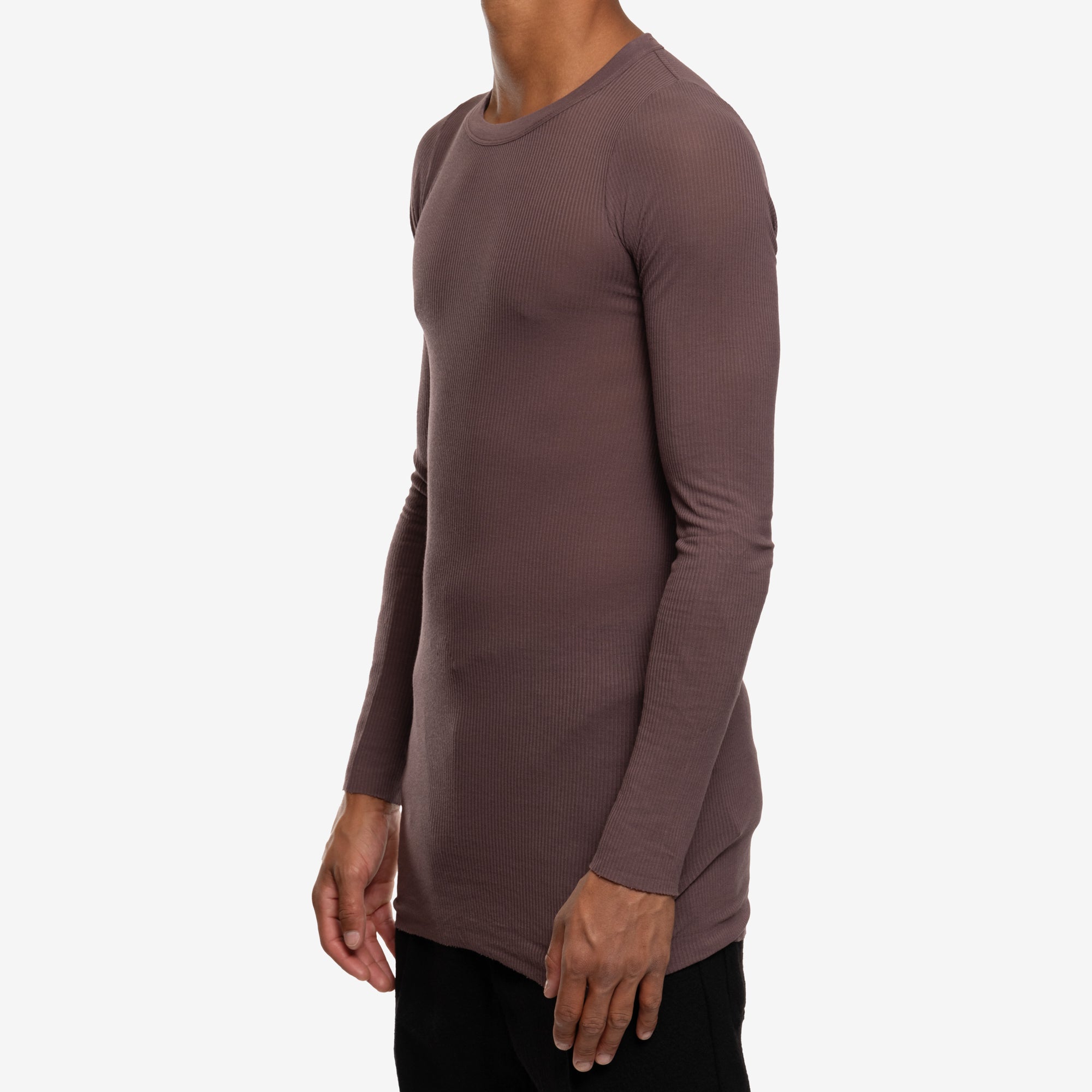 Rick Owens Rib Long Sleeve Amethyst T-Shirt Amethyst - 3