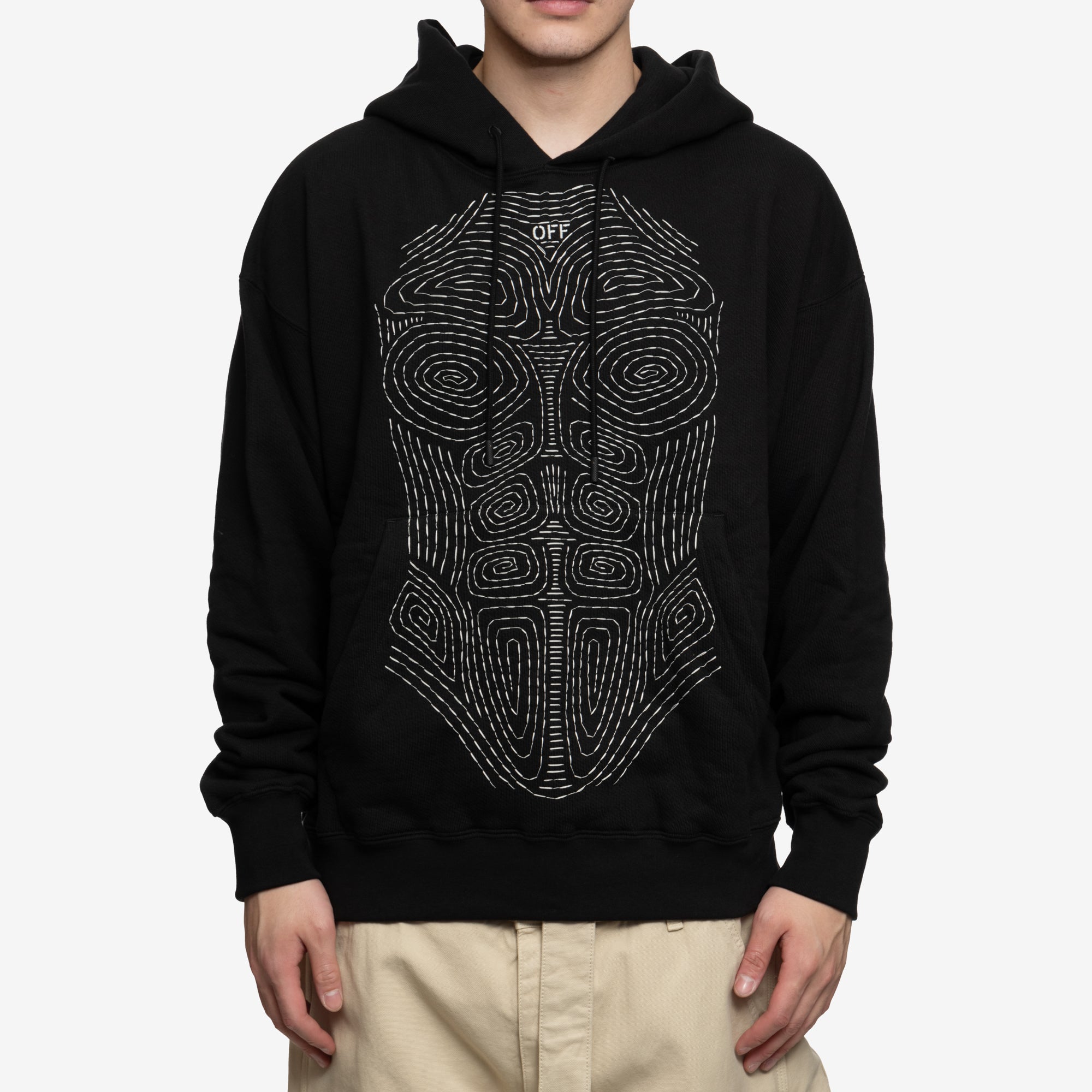 Off - White Body Stitch Skate Hoody BLACK - 1