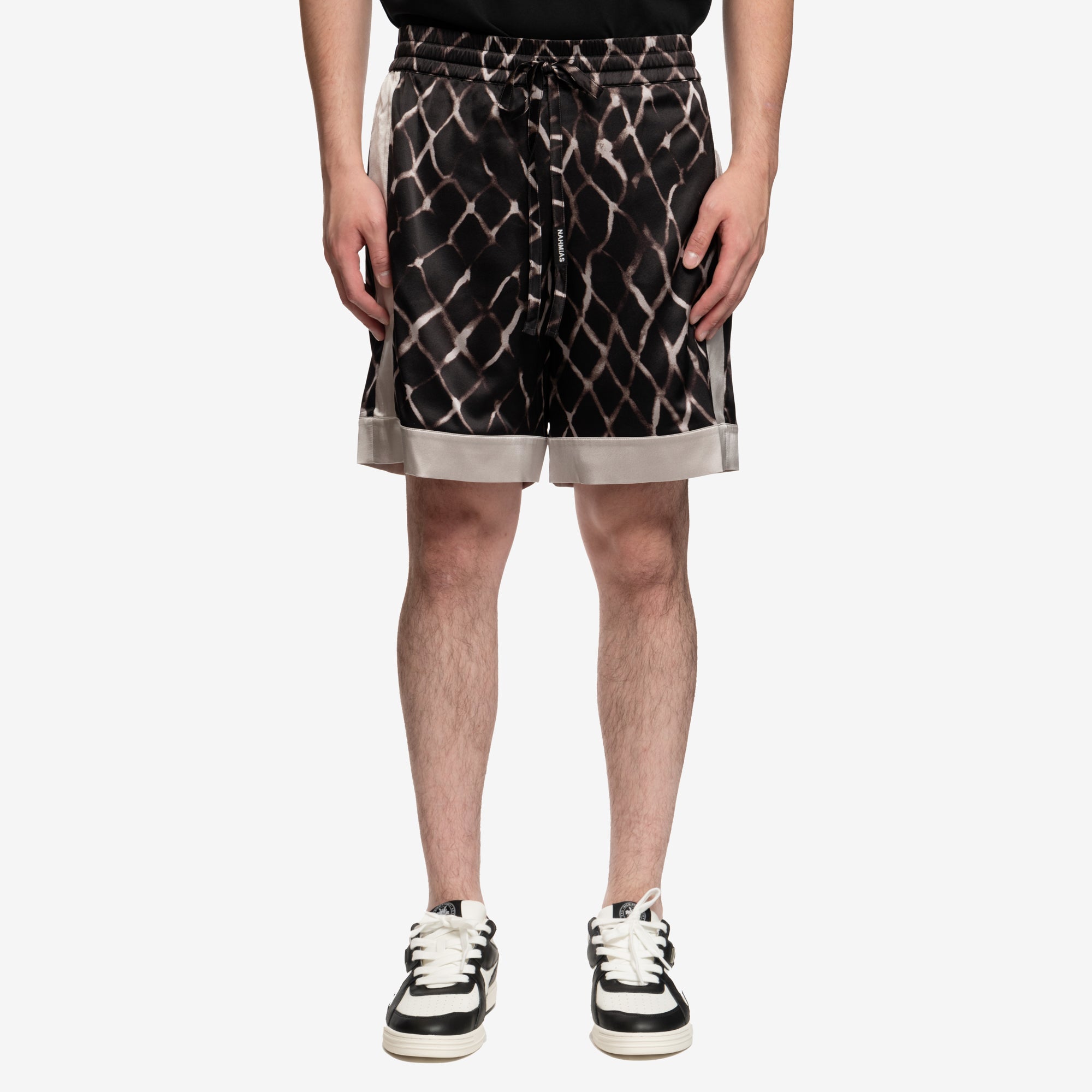 Nahmias Colourblock Swish Silk Shorts Black - 1