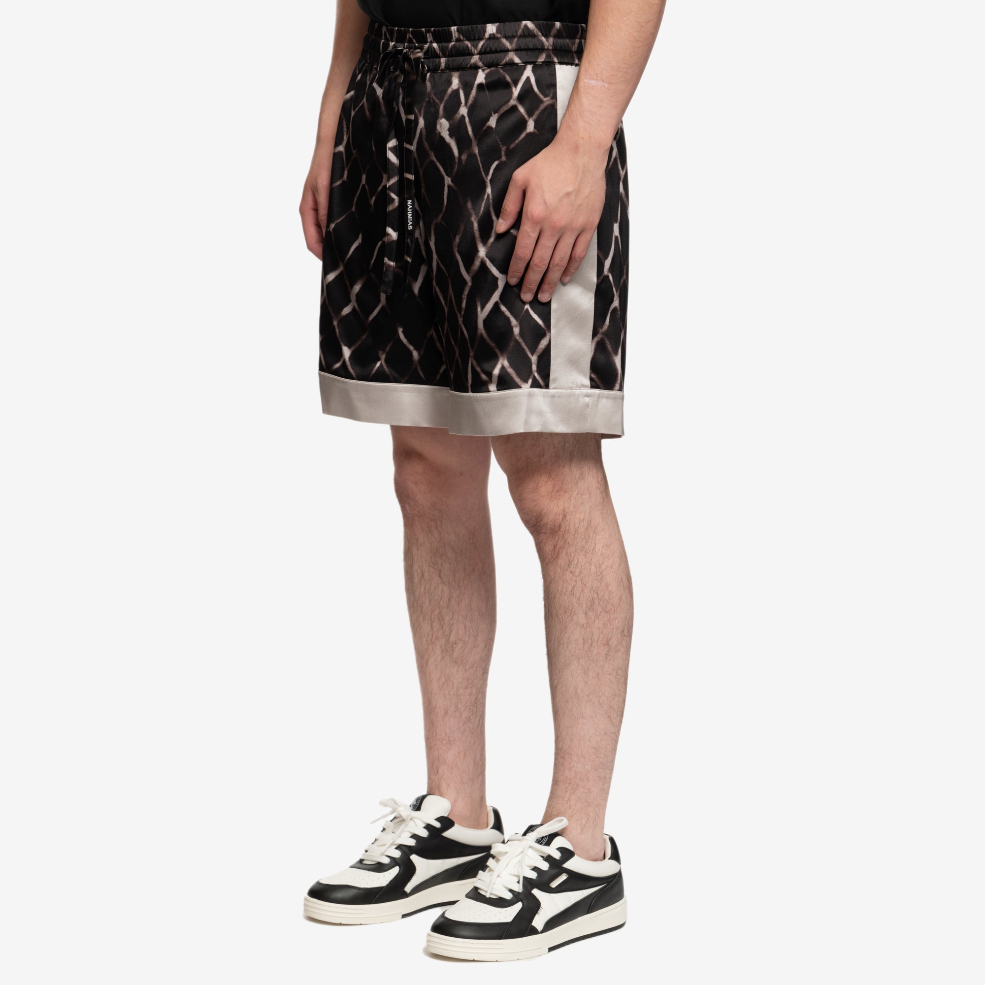 Nahmias Colourblock Swish Silk Shorts Black - 3