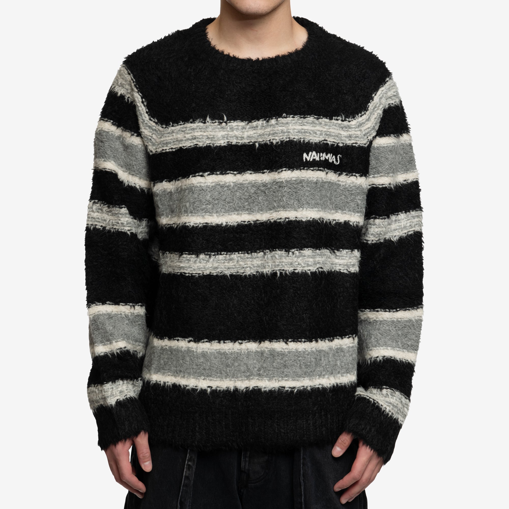 Nahmias Striped Knit Sweater Black - 1