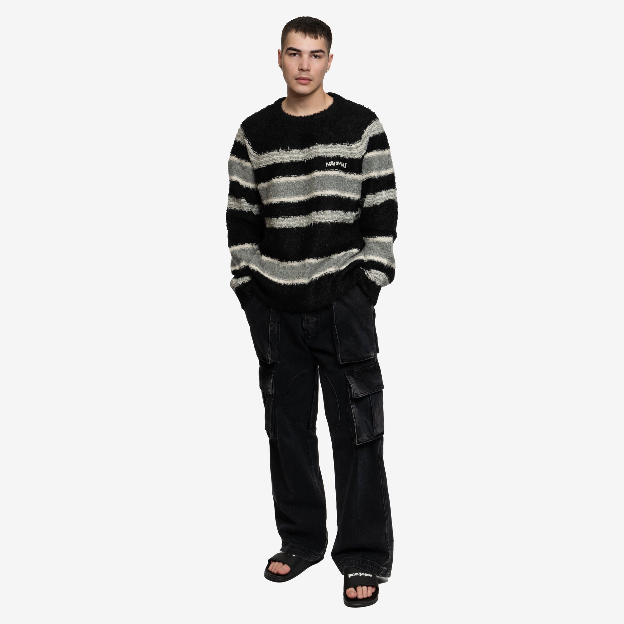 Nahmias Striped Knit Sweater Black - 2