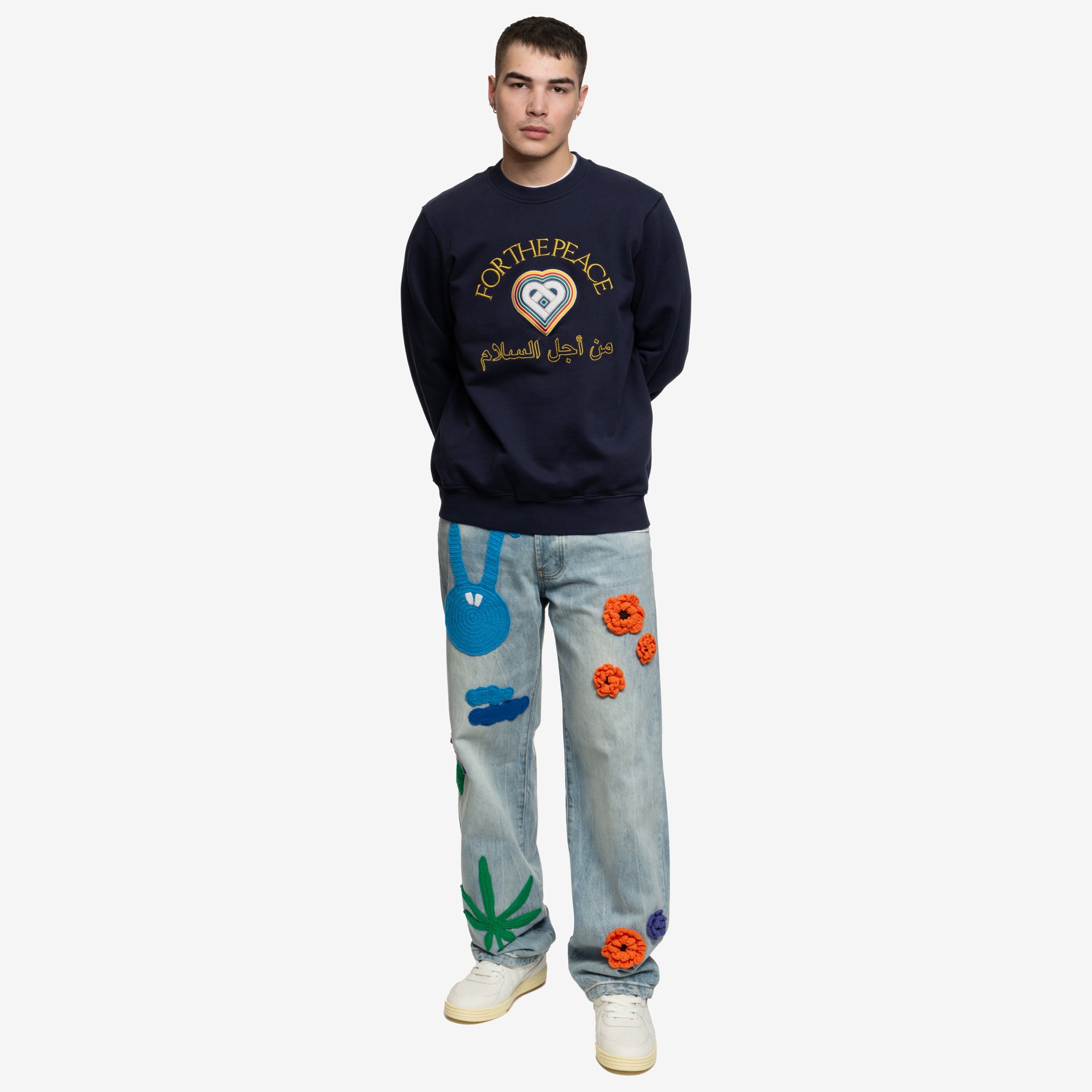 Casablanca For the Peace Sweatshirt Navy - 2