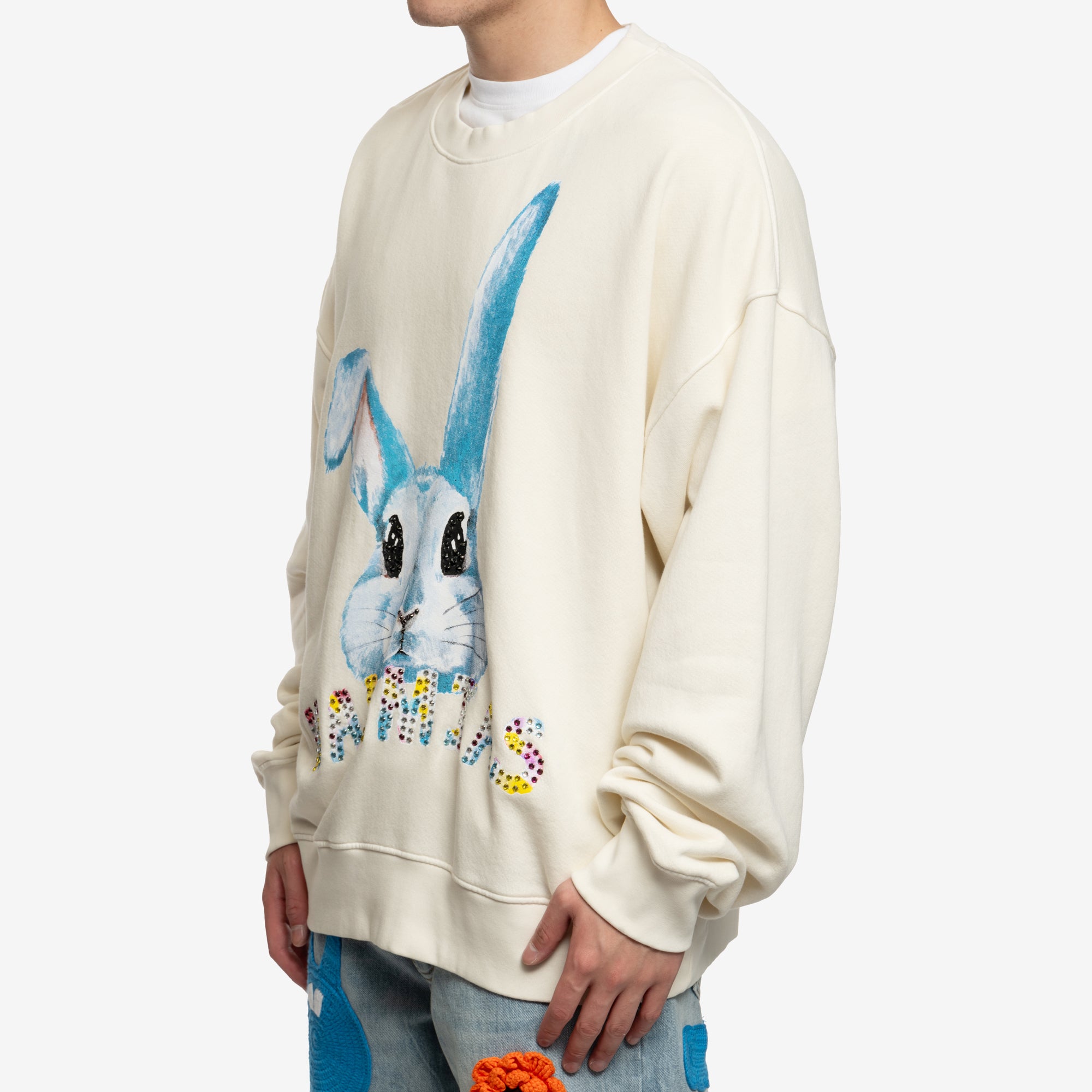 Nahmias Crystal Bunny Sweatshirt White - 3