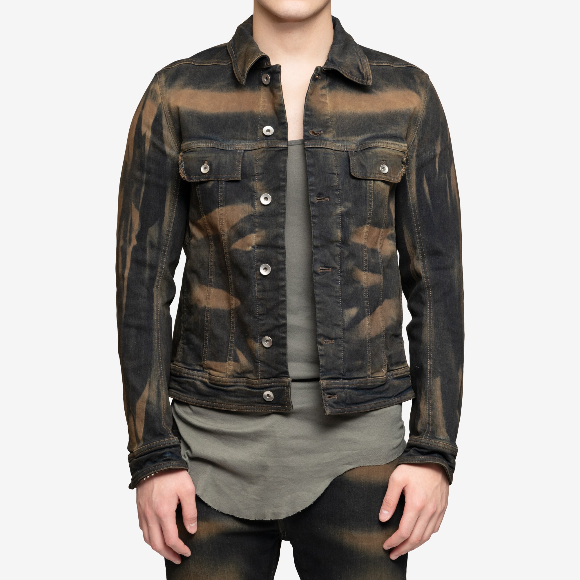 Rick Owens DRKSHDW Luxor Trucker Jacket Mud - 1