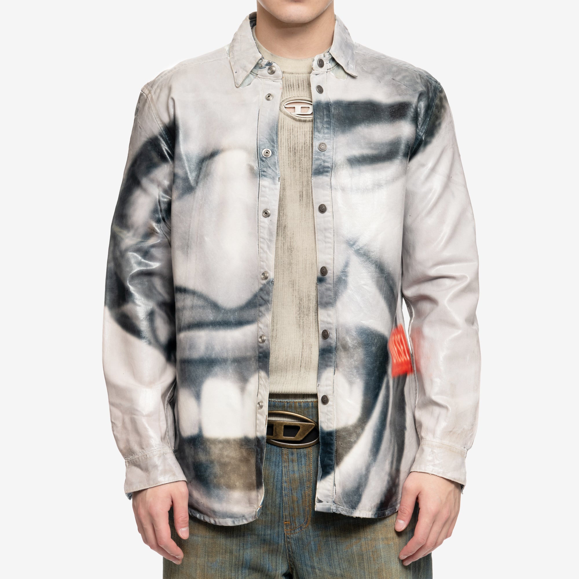 DIESEL Smily Faces Overshirt Grey - 1