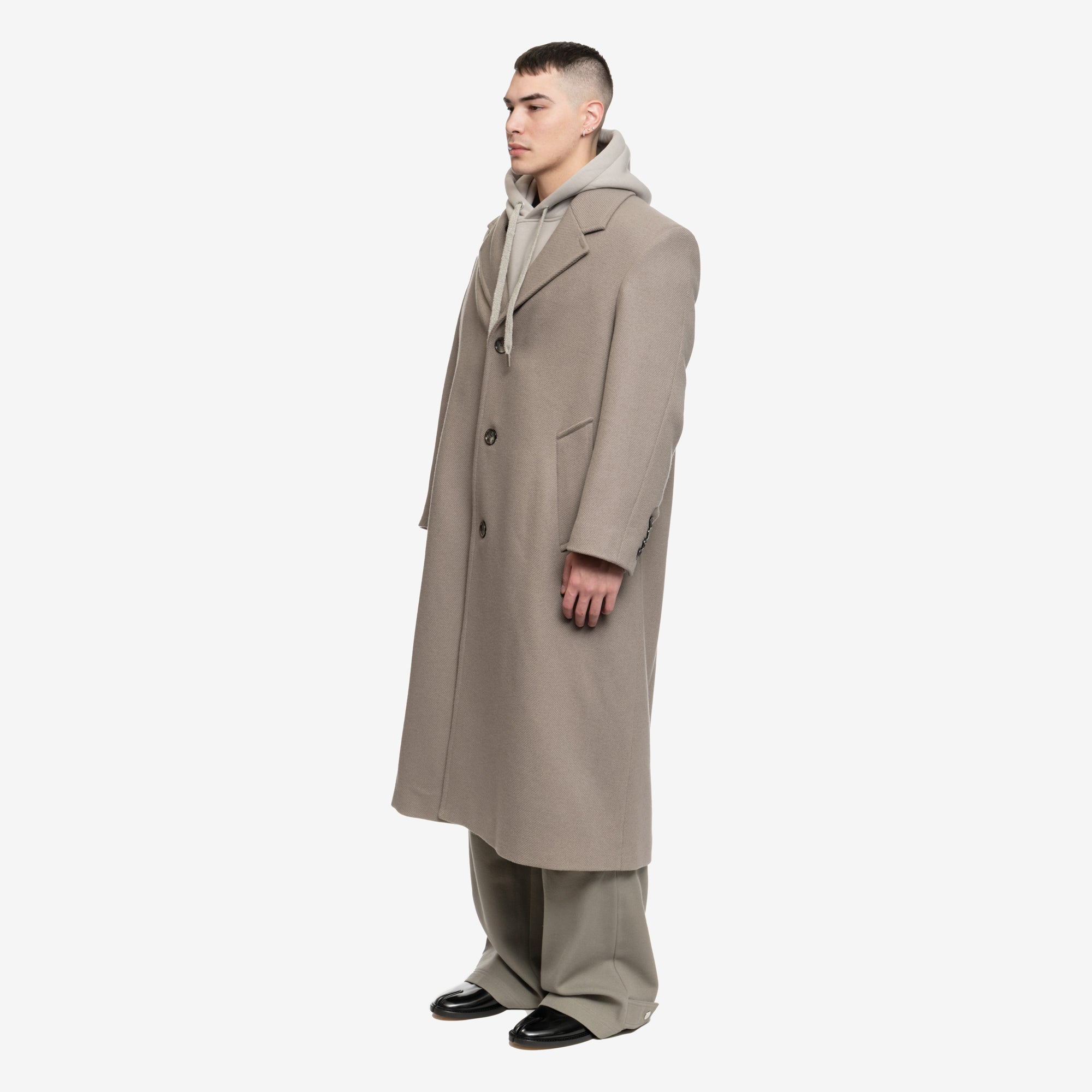 AMI Oversized Coat Taupe - 3
