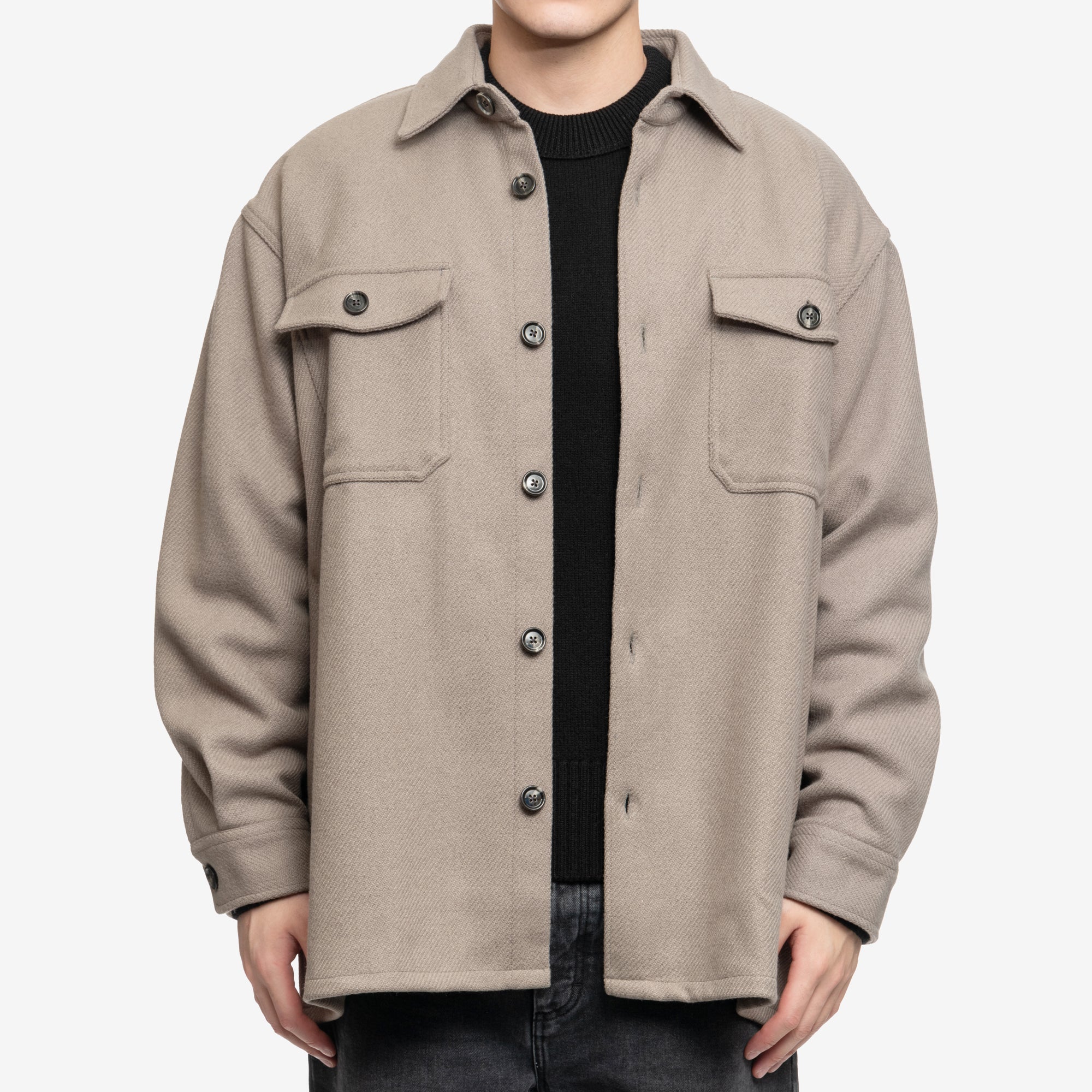 AMI Maxi Overshirt Taupe - 1