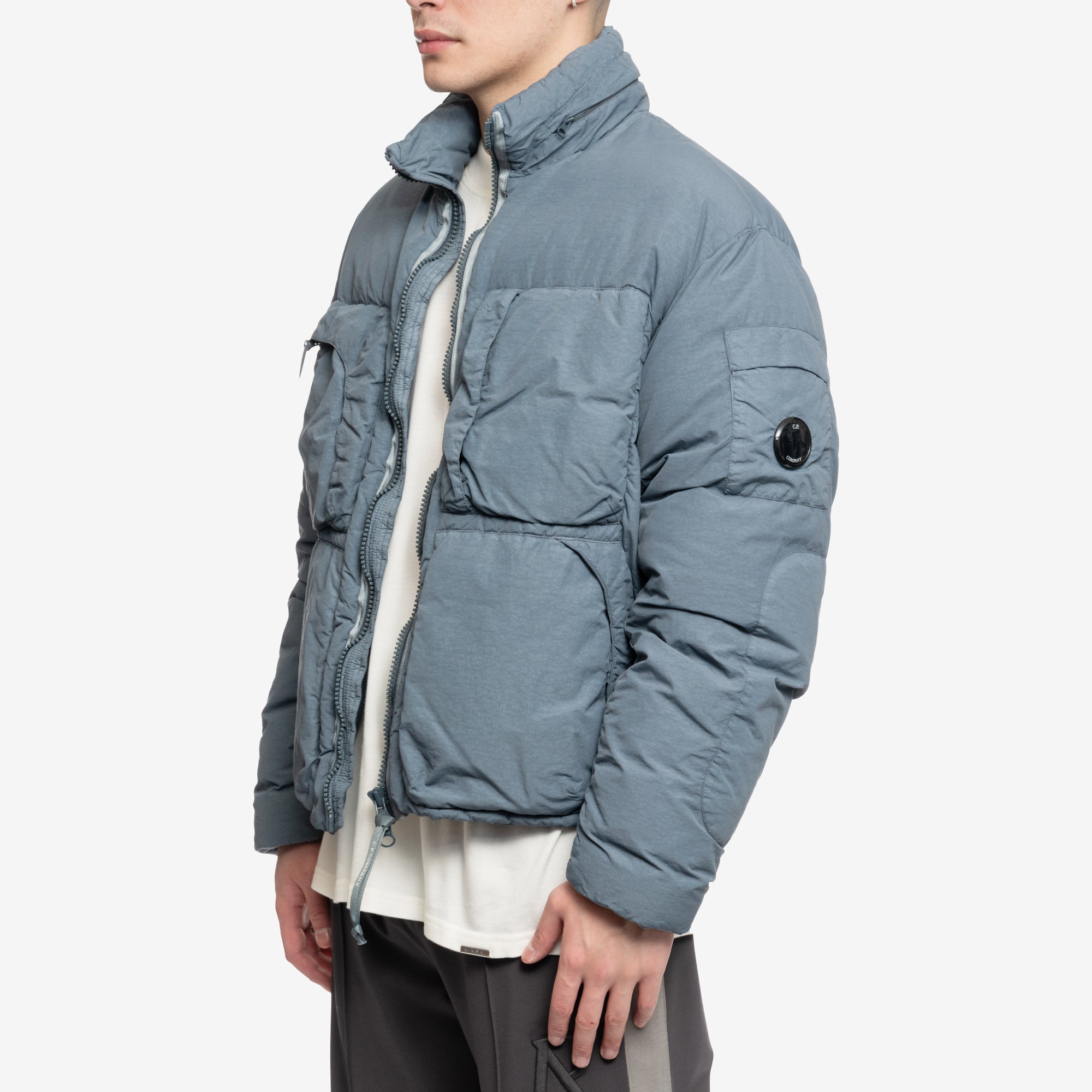 C.P. Company Flatt Nylon Down Jacket Orion Blue - 3