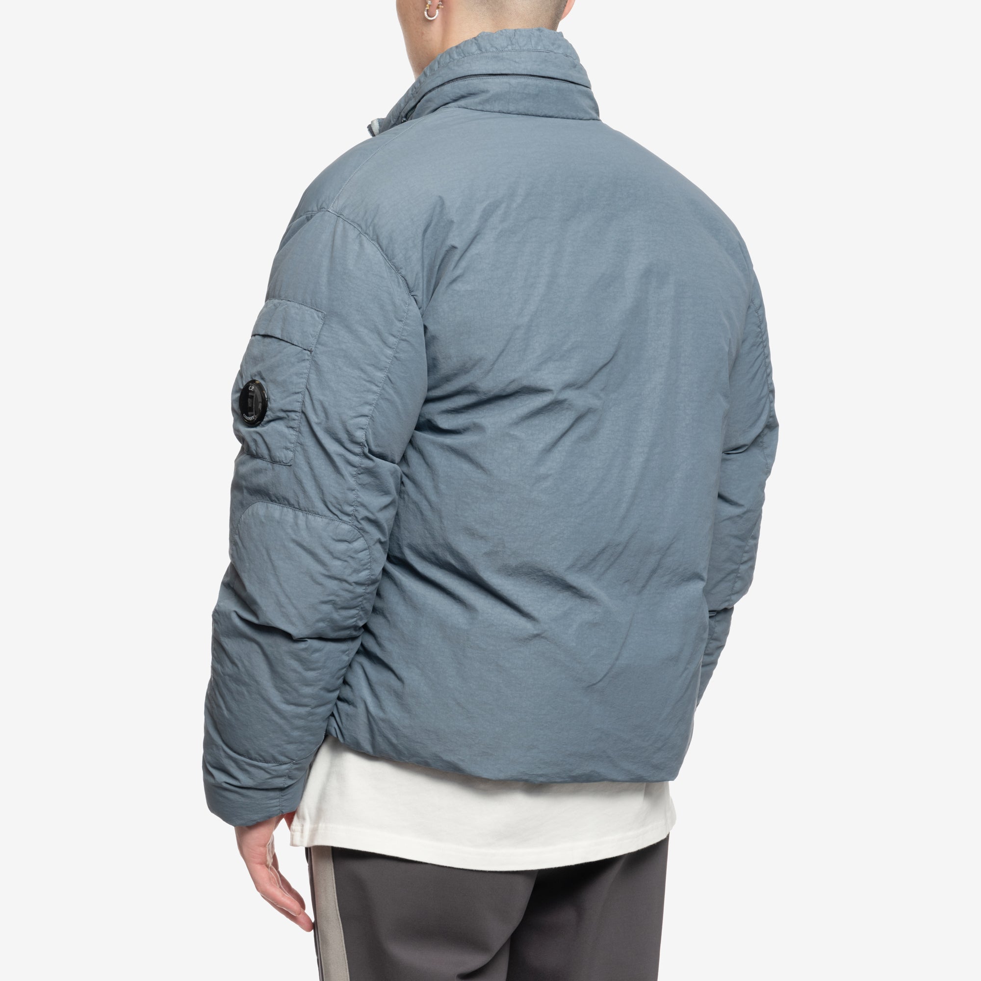 C.P. Company Flatt Nylon Down Jacket Orion Blue - 4