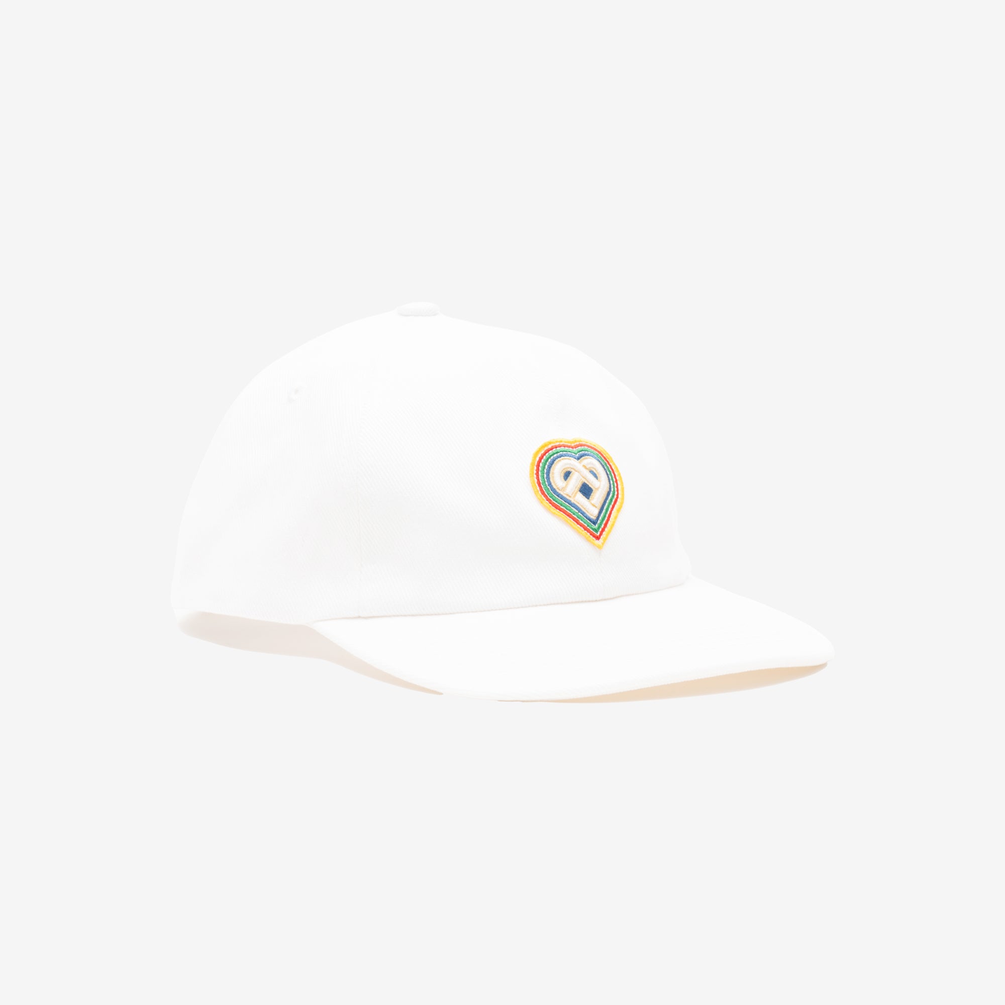 Casablanca Rainbow Heart Embroidered Cap White - 3
